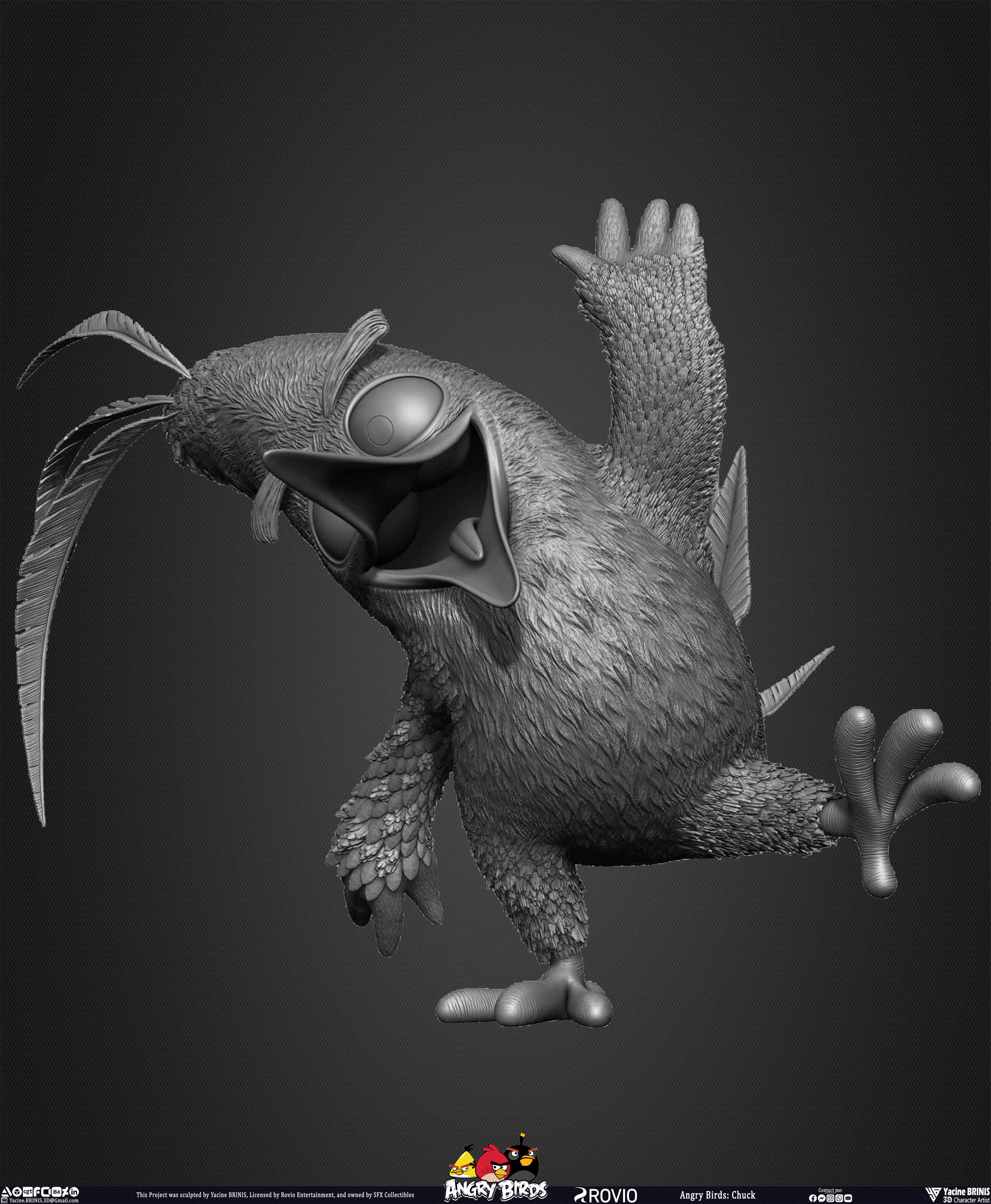 Chuck Angry Birds Rovio Entertainment sculpted by Yacine BRINIS 019