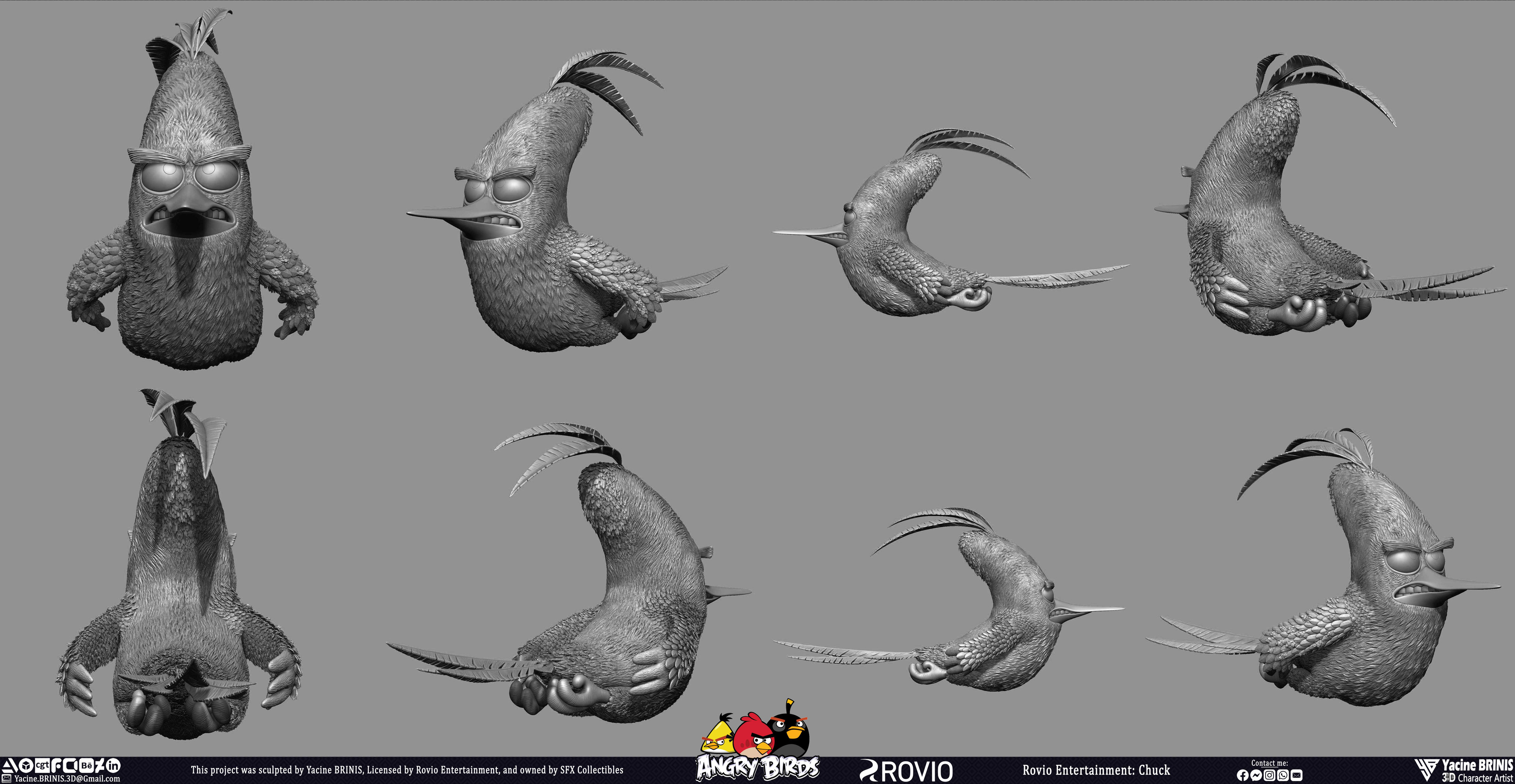 Chuck Angry Birds Rovio Entertainment sculpted by Yacine BRINIS 020