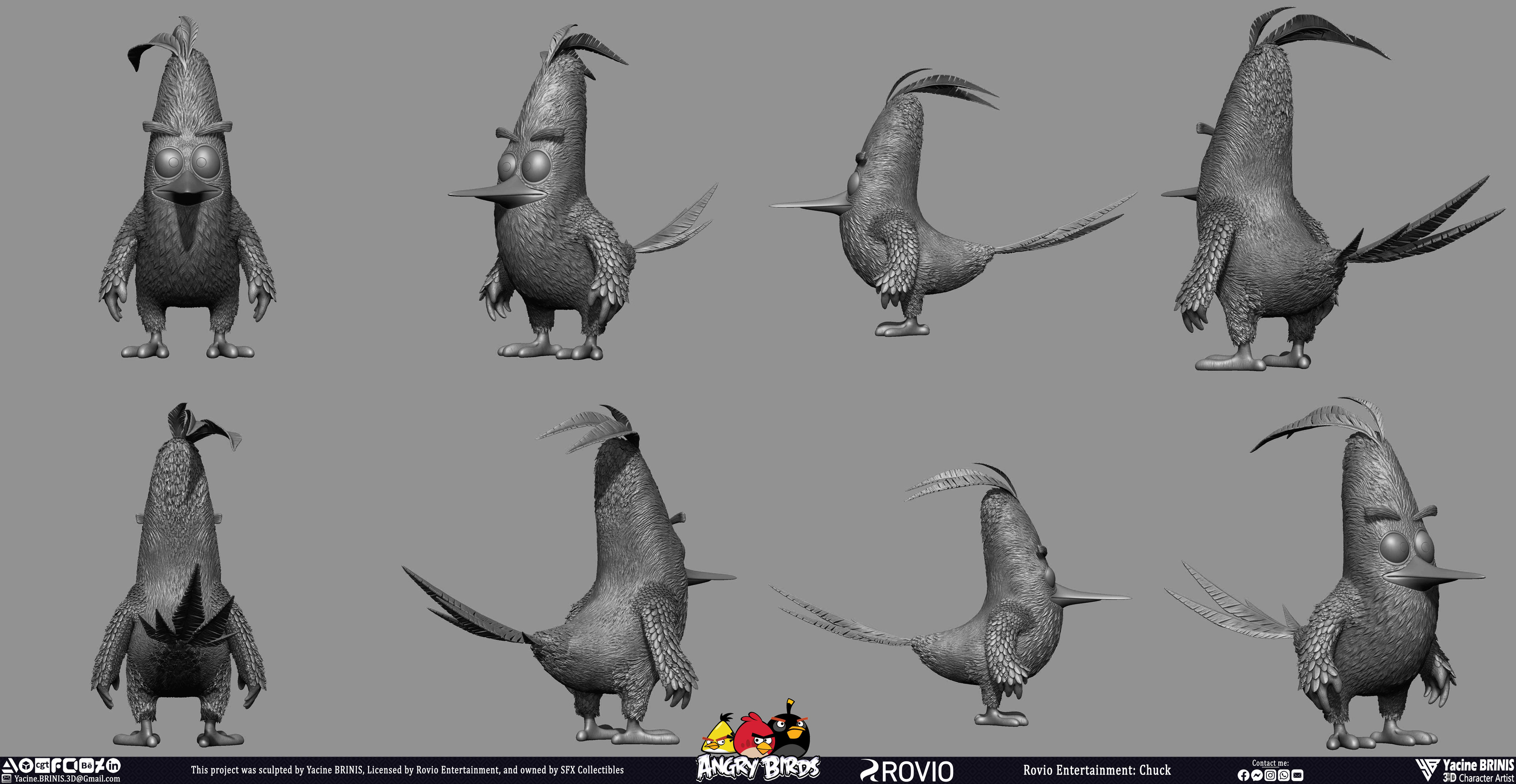 Chuck Angry Birds Rovio Entertainment sculpted by Yacine BRINIS 021
