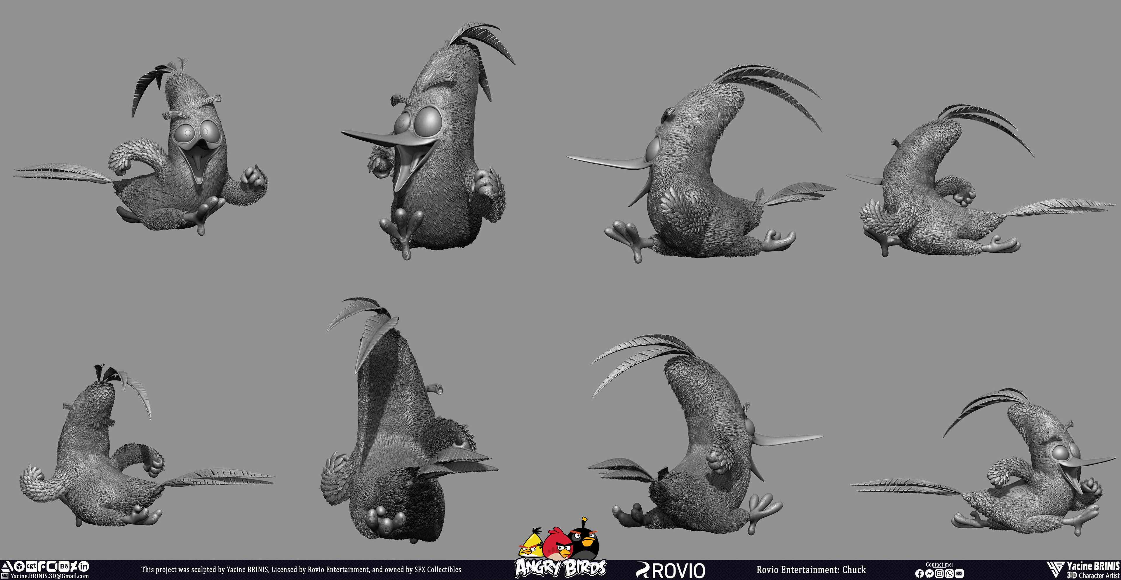 Chuck Angry Birds Rovio Entertainment sculpted by Yacine BRINIS 023
