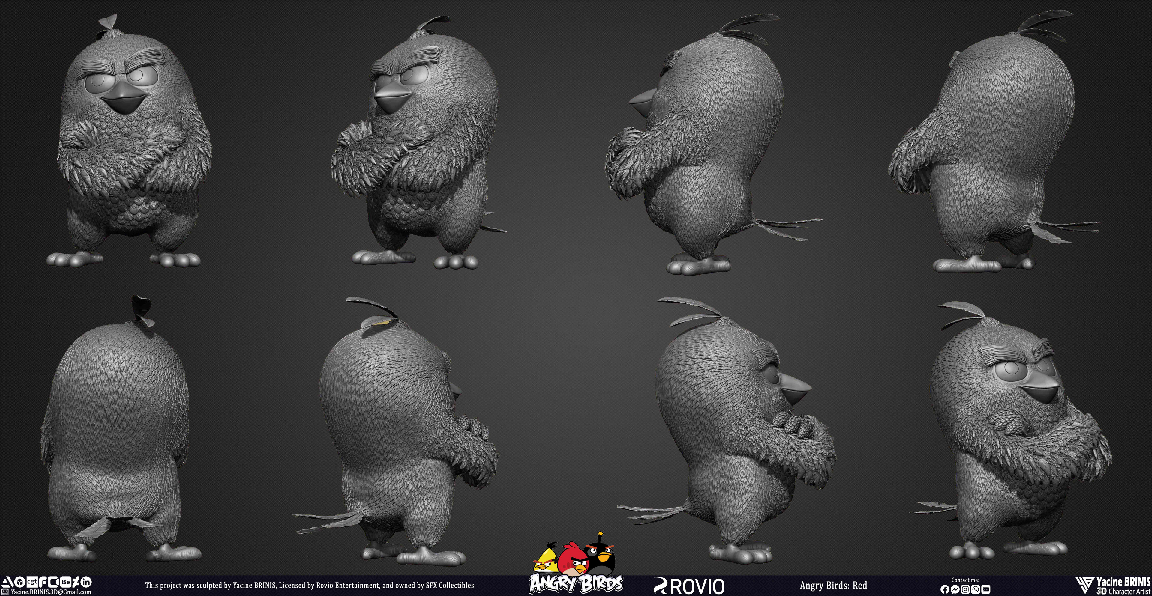 Red Angry Birds Rovio Entertainment sculpted By Yacine BRINIS 020