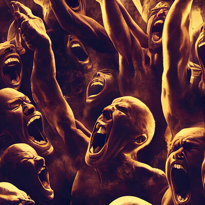 Dark philosophy darkphilosophy group of humans screaming in rage and pain be6f0040 1822 4629 a18b 296015e3e636