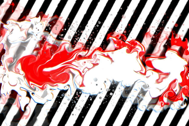 purchase version 2 prints here:  https://donlawrenceart.artstation.com/store/prints/lzm0B/red-and-white-fluid-pour-striped-abstract-art-2
