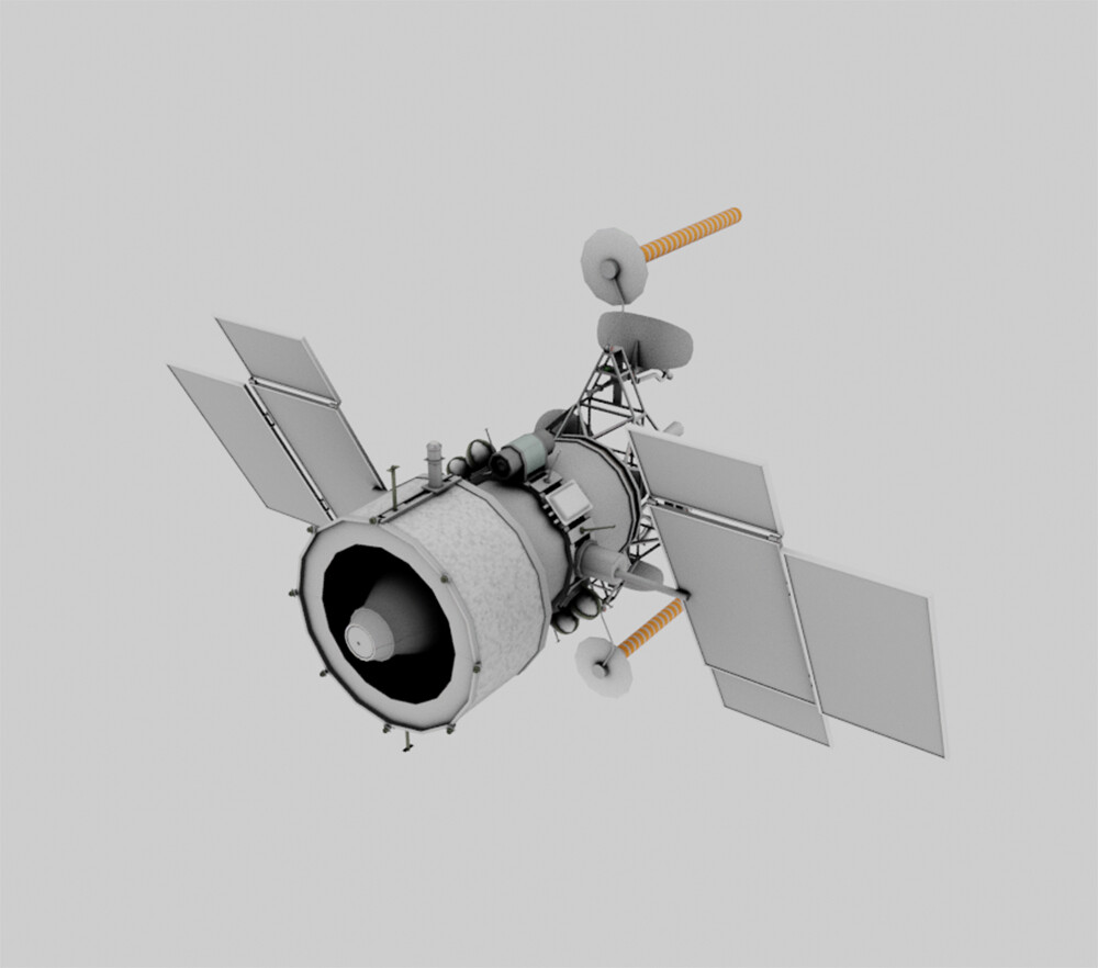 ArtStation - Low-poly 3D модель космического спутника