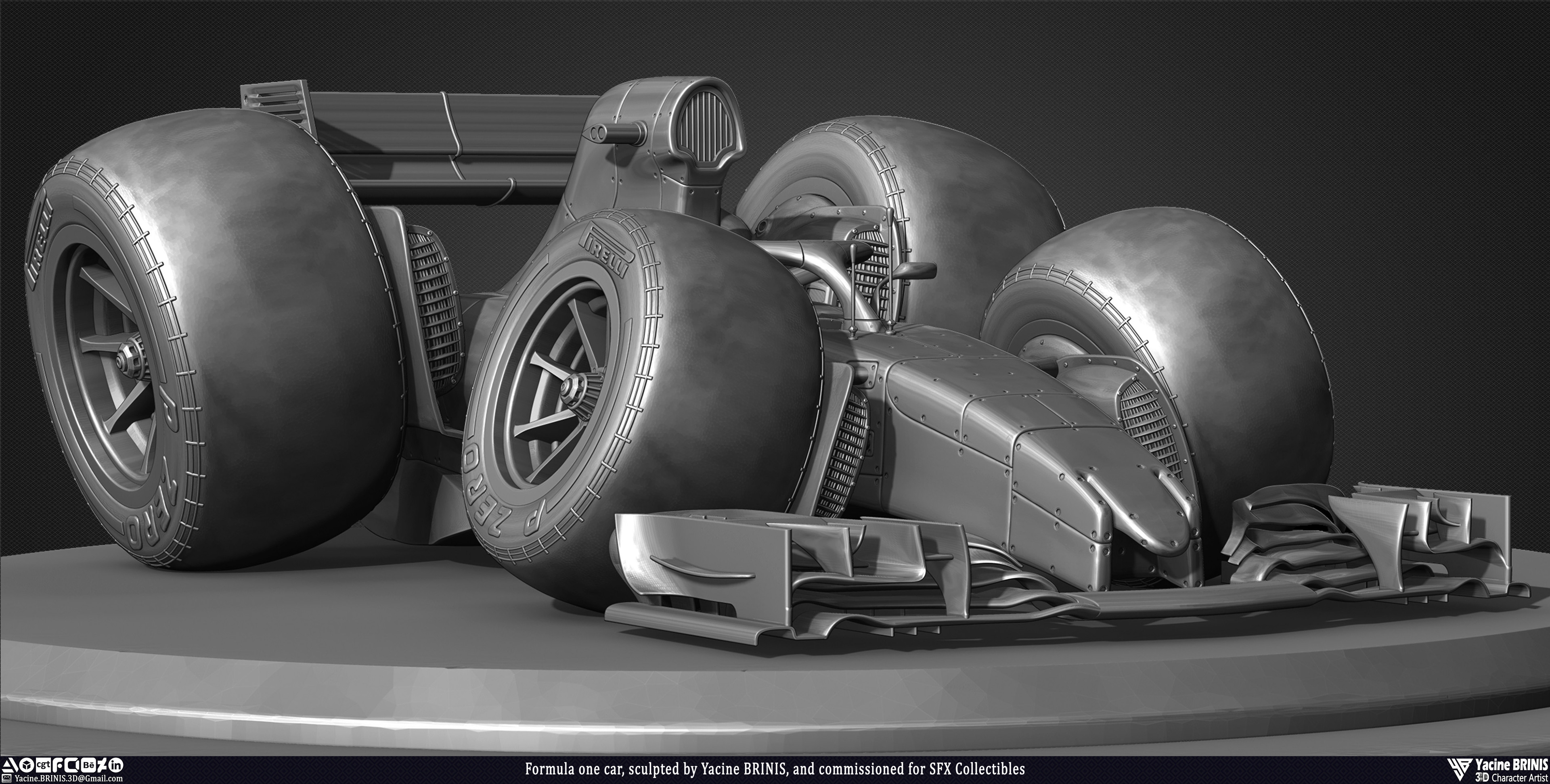 Formula One Car stylized sport car sculpted by Yacine BRINIS 009