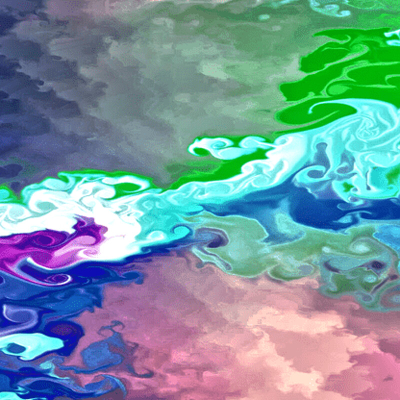 Purple Blue and Green fluid abstract collection