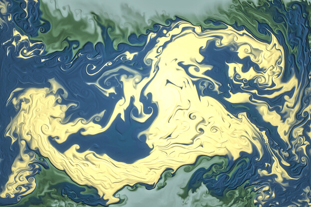 purchase version 4 prints here:  https://donlawrenceart.artstation.com/store/prints/03ejP/green-blue-and-yellow-fluid-pour-abstract-art-4
