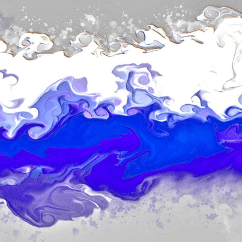 Blue White and Pink fluid abstract collection