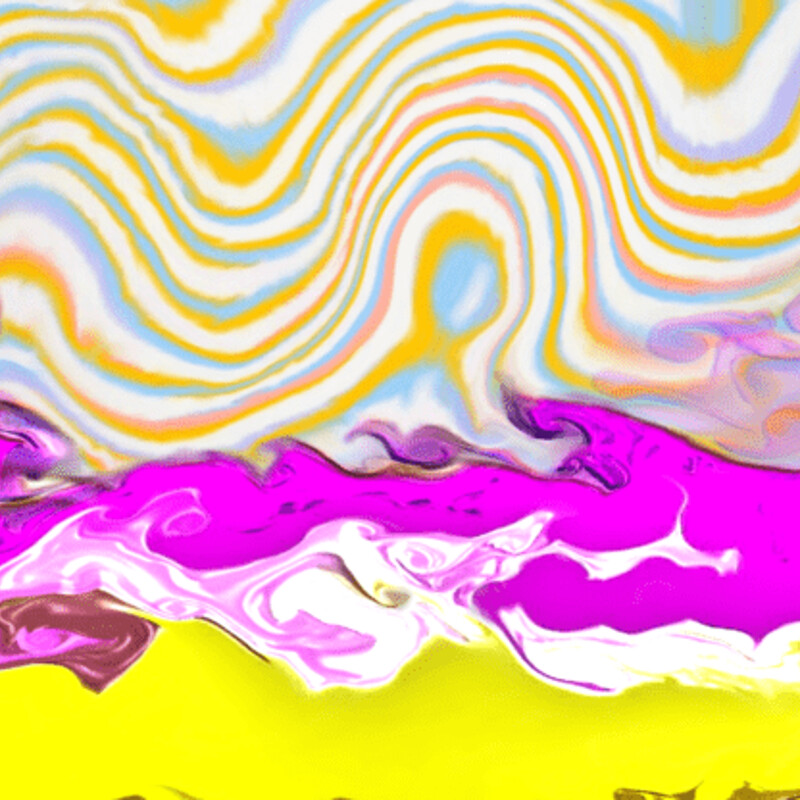 Purple and Yellow Waves fluid abstract collection