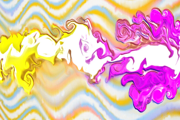 purchase version 5 prints here:  https://donlawrenceart.artstation.com/store/prints/OQd2o/purple-and-yellow-waves-fluid-pour-abstract-5