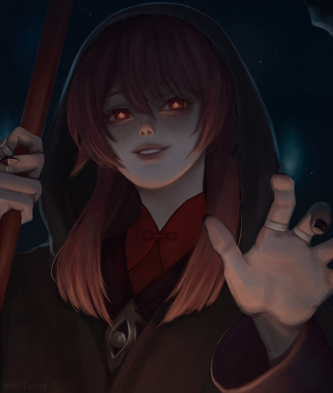 Artstation hu tao as grim reaper
