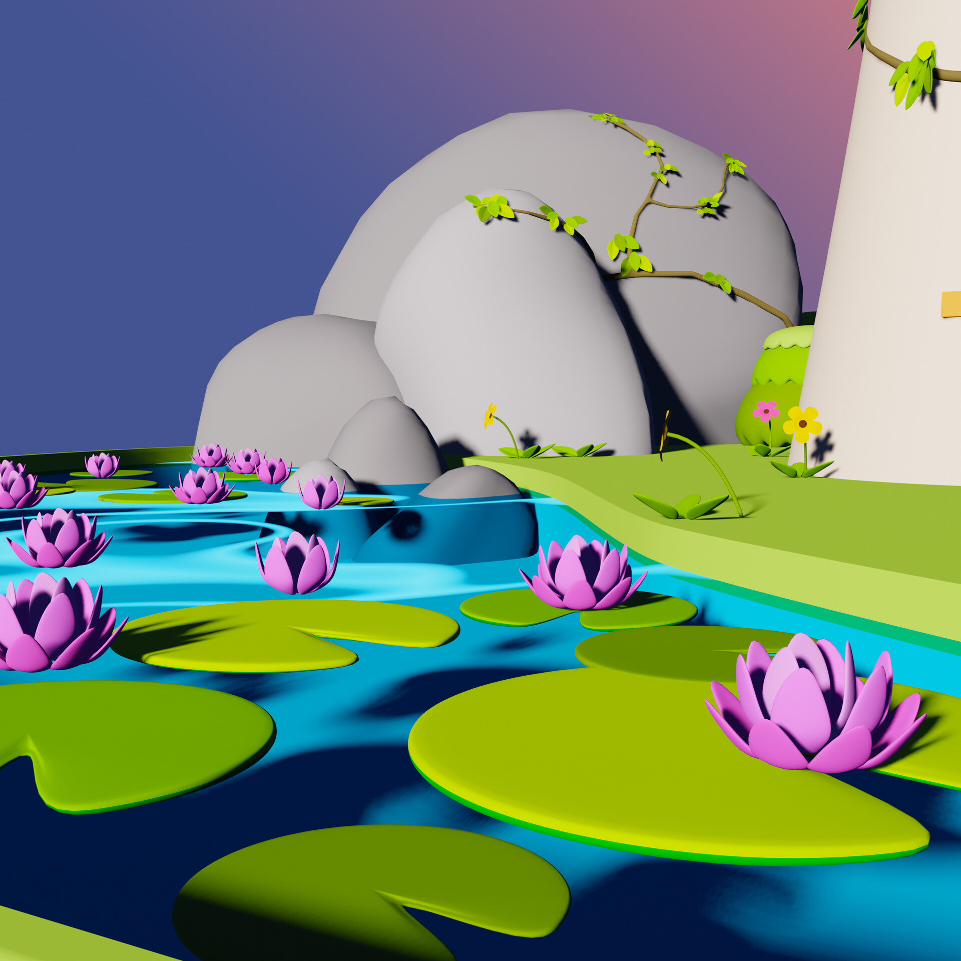 ArtStation - Rapunzel Tower - Stylized, image size:1920x1920