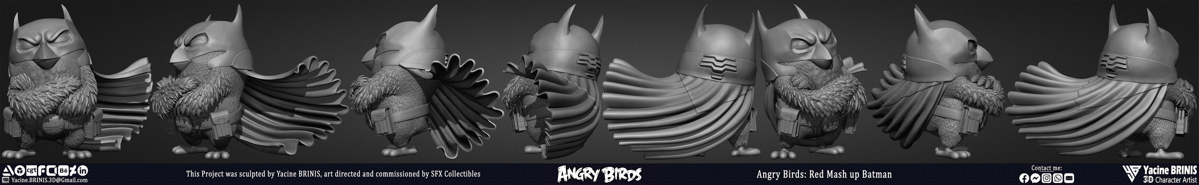 Red Mash Up Batman Angry Birds Movie 02 Rovio Entertainment sculpted by Yacine BRINIS 002