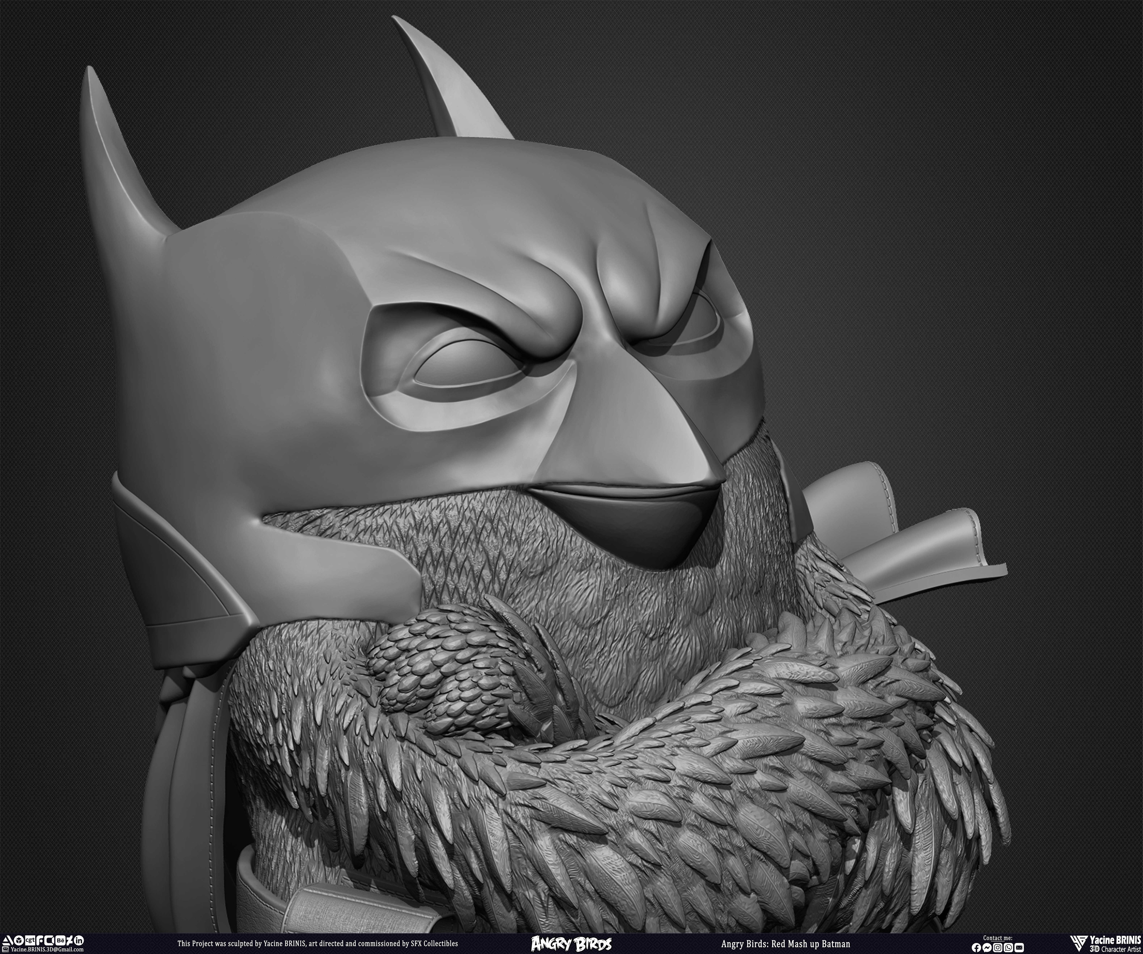 Red Mash Up Batman Angry Birds Movie 02 Rovio Entertainment sculpted by Yacine BRINIS 011
