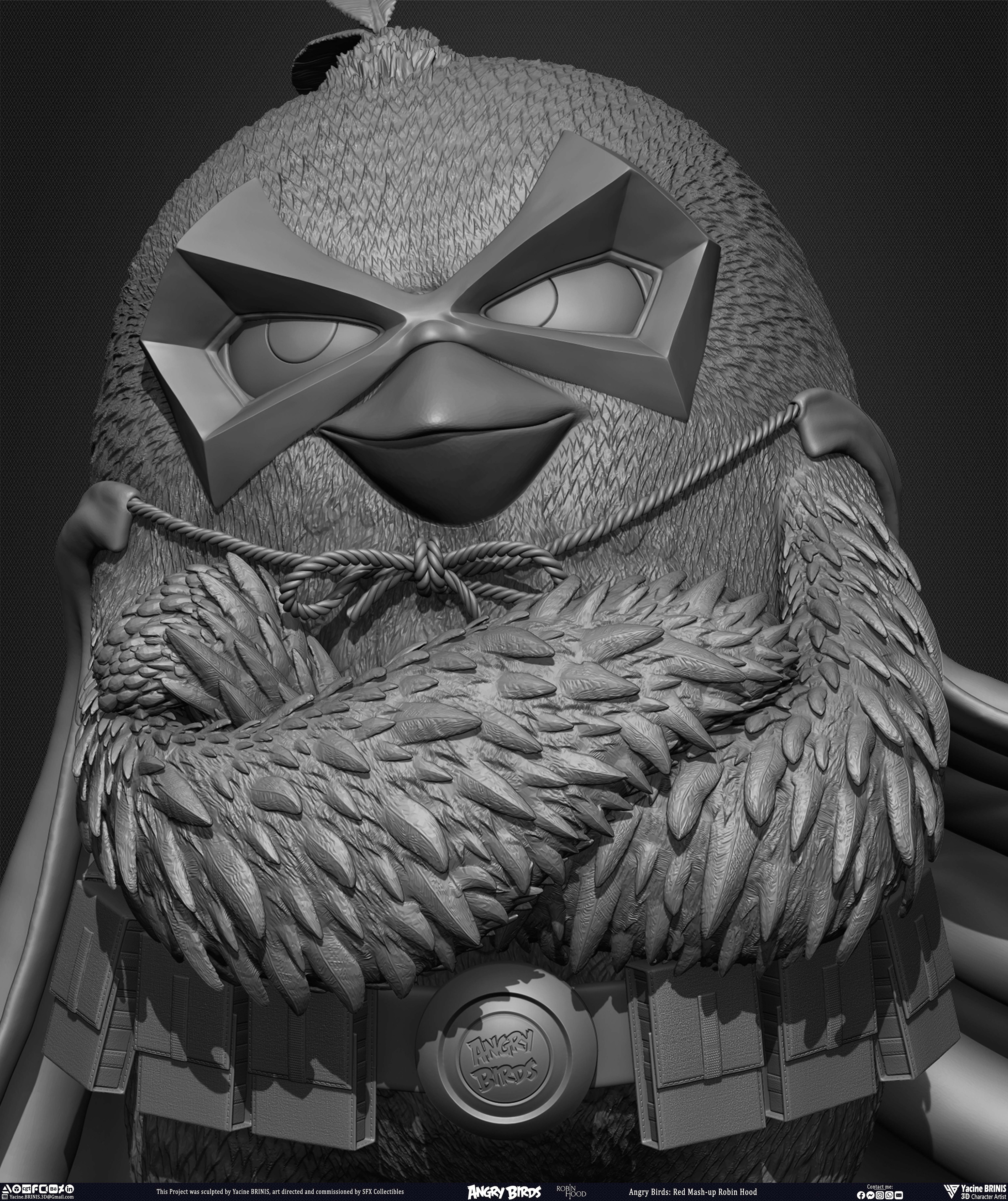 Red Mash up Angry Birds Movie 02 Robin Hood Rovio Entertainment sculpted By Yacine BRINIS 012
