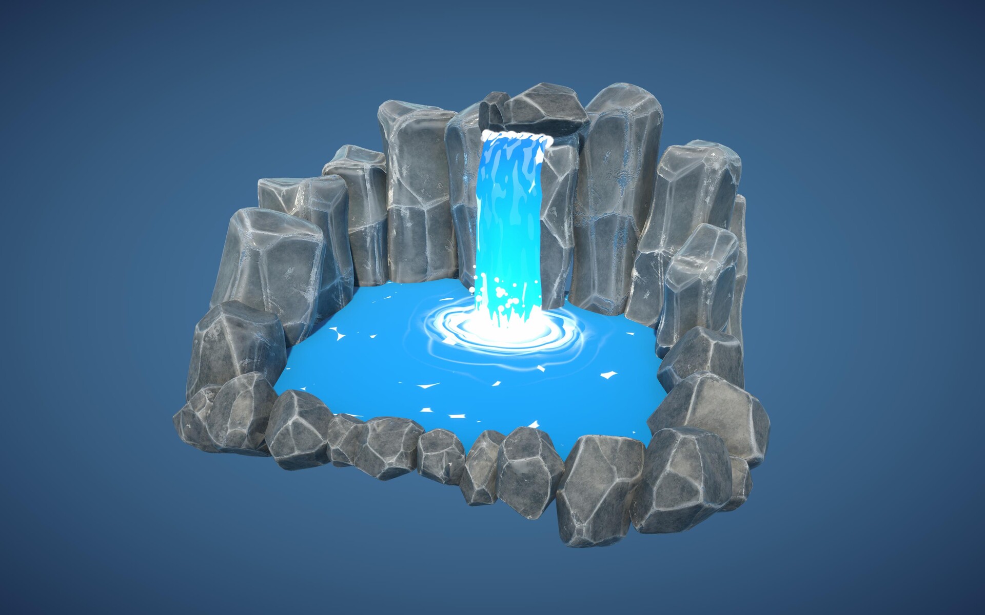 Kenneth vedder stylized waterfall and stones unity shader graph