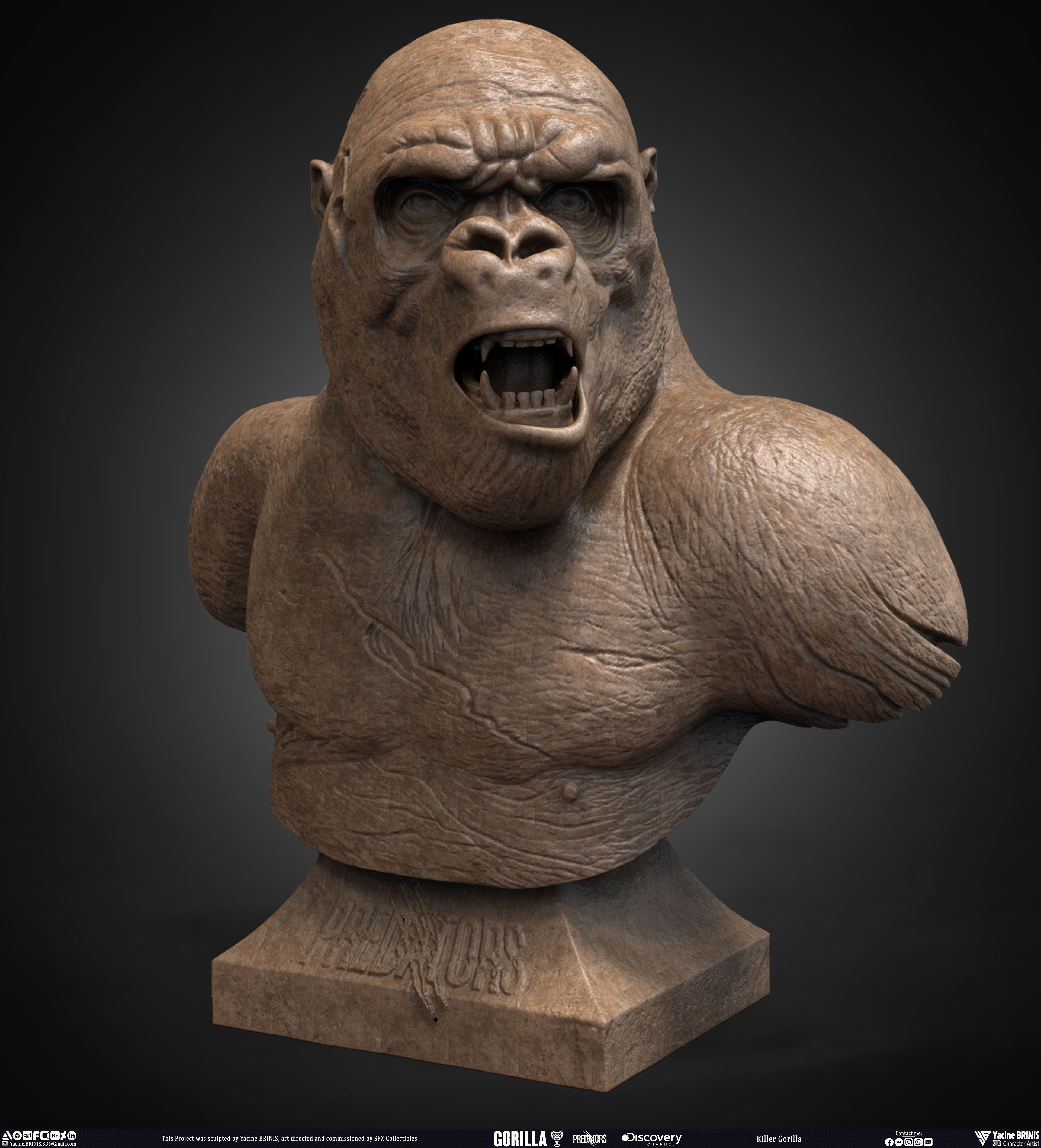 Killer Gorilla Predator sculpted by Yacine BRINIS 012