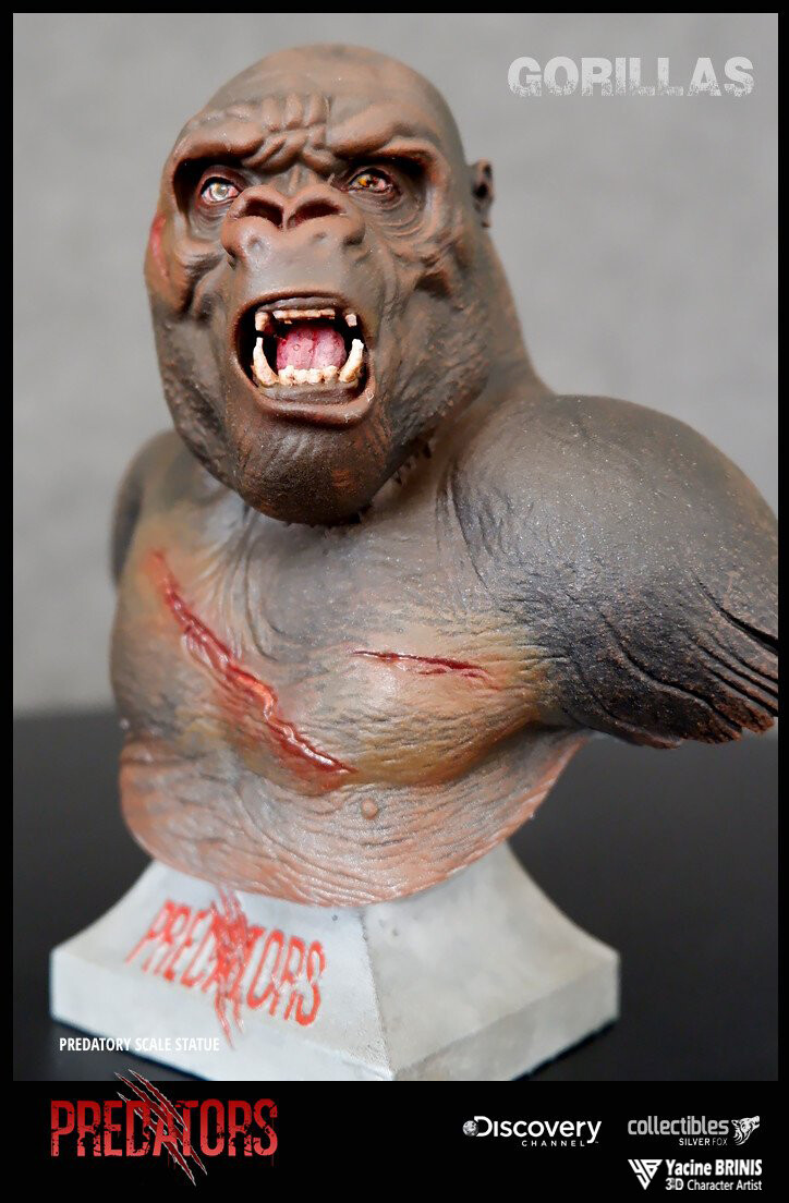 Killer Gorilla Predator sculpted by Yacine BRINIS 012 3D Printed by SFX Collectibles