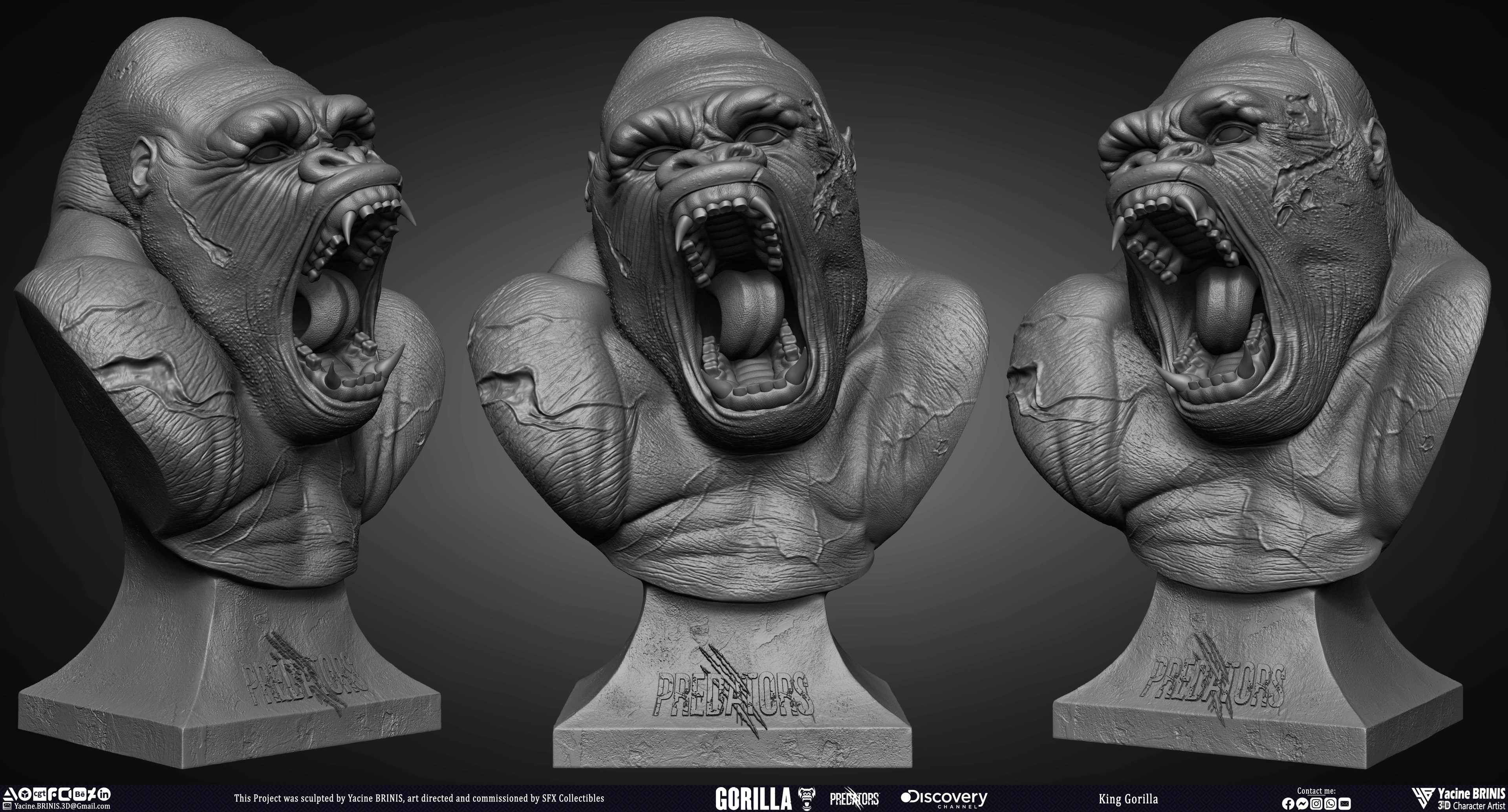 King Gorilla Predator sculpted by Yacine BRINIS 001