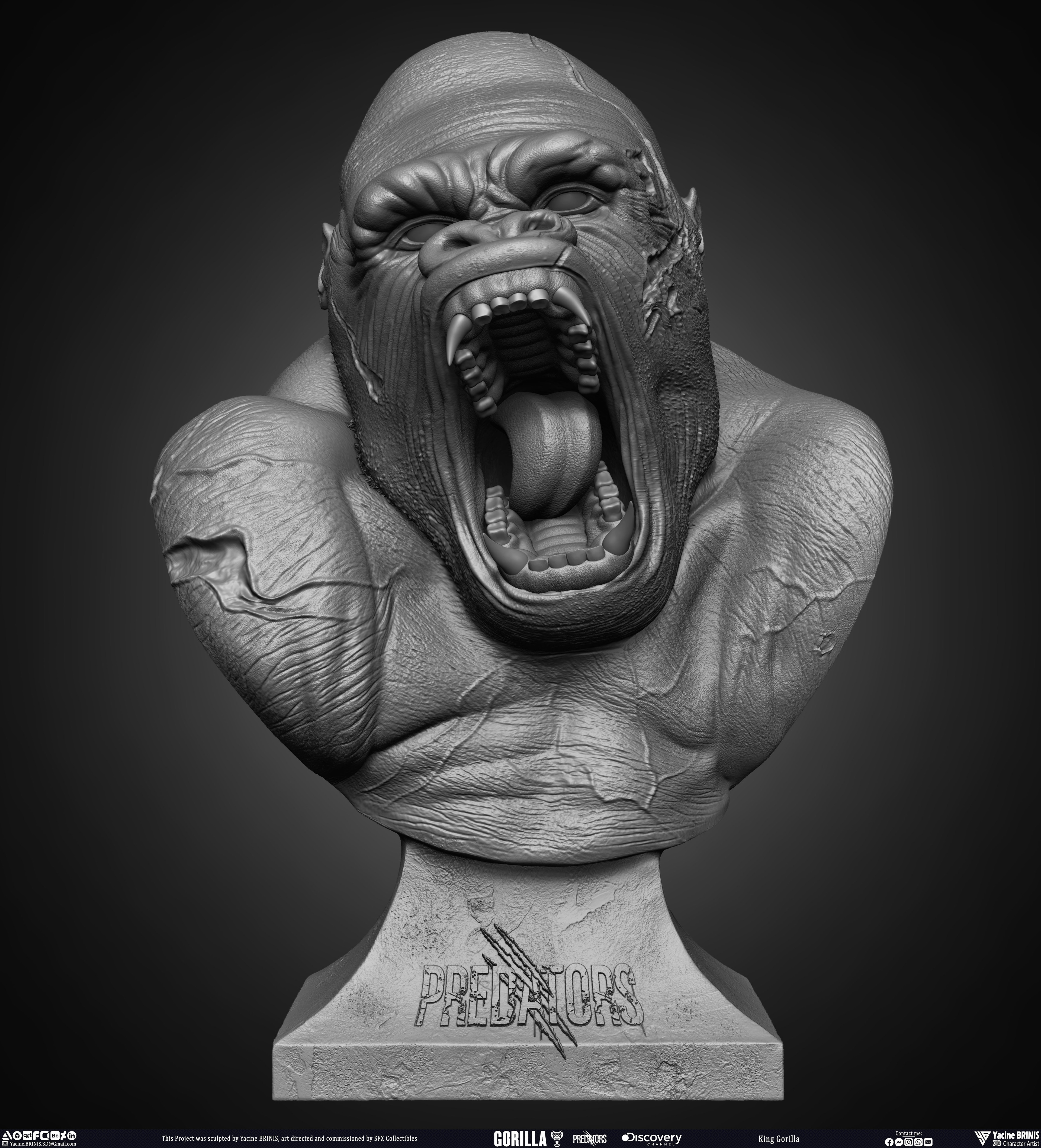King Gorilla Predator sculpted by Yacine BRINIS 005