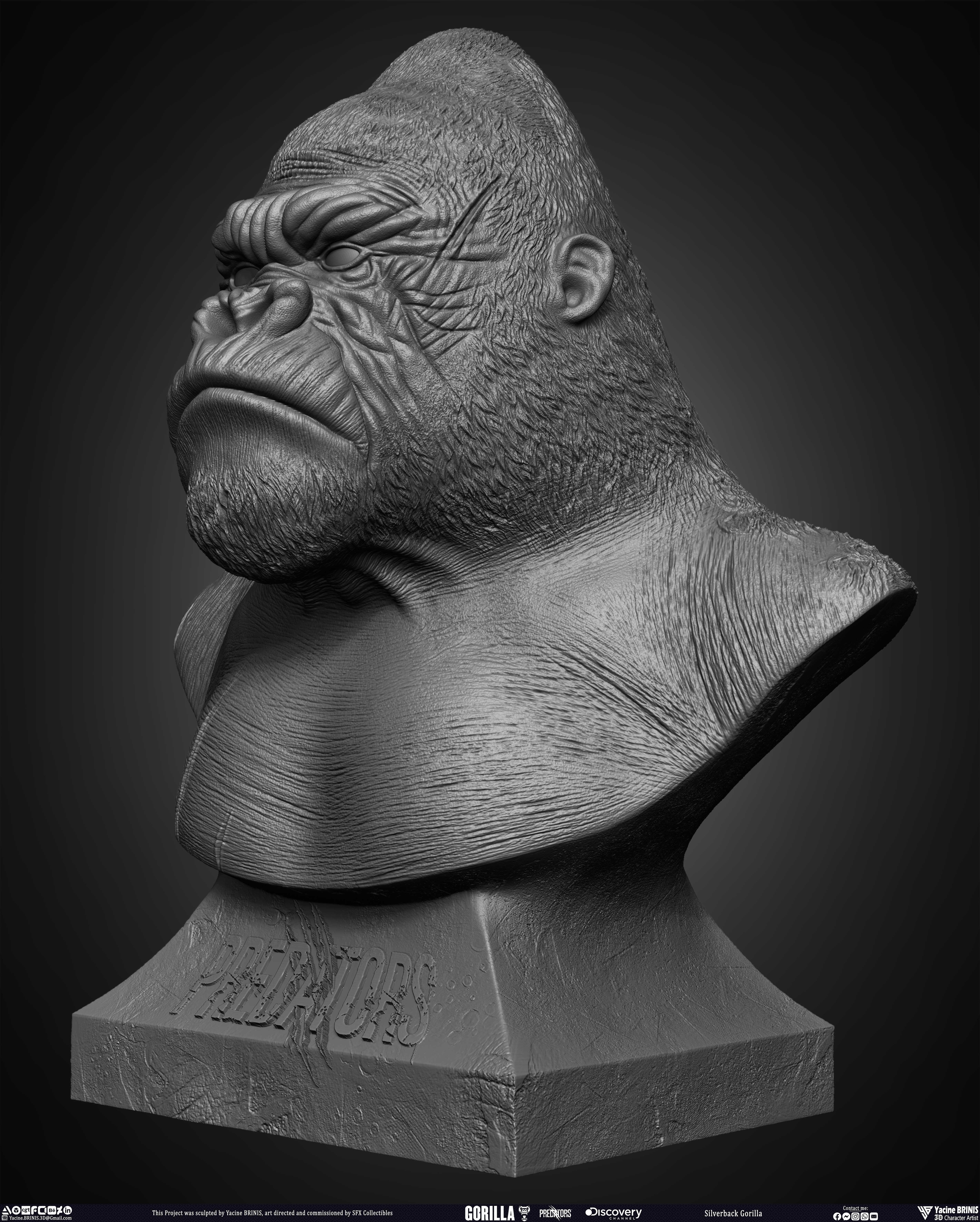 Silverback Gorilla Predator sculpted by Yacine BRINIS 007