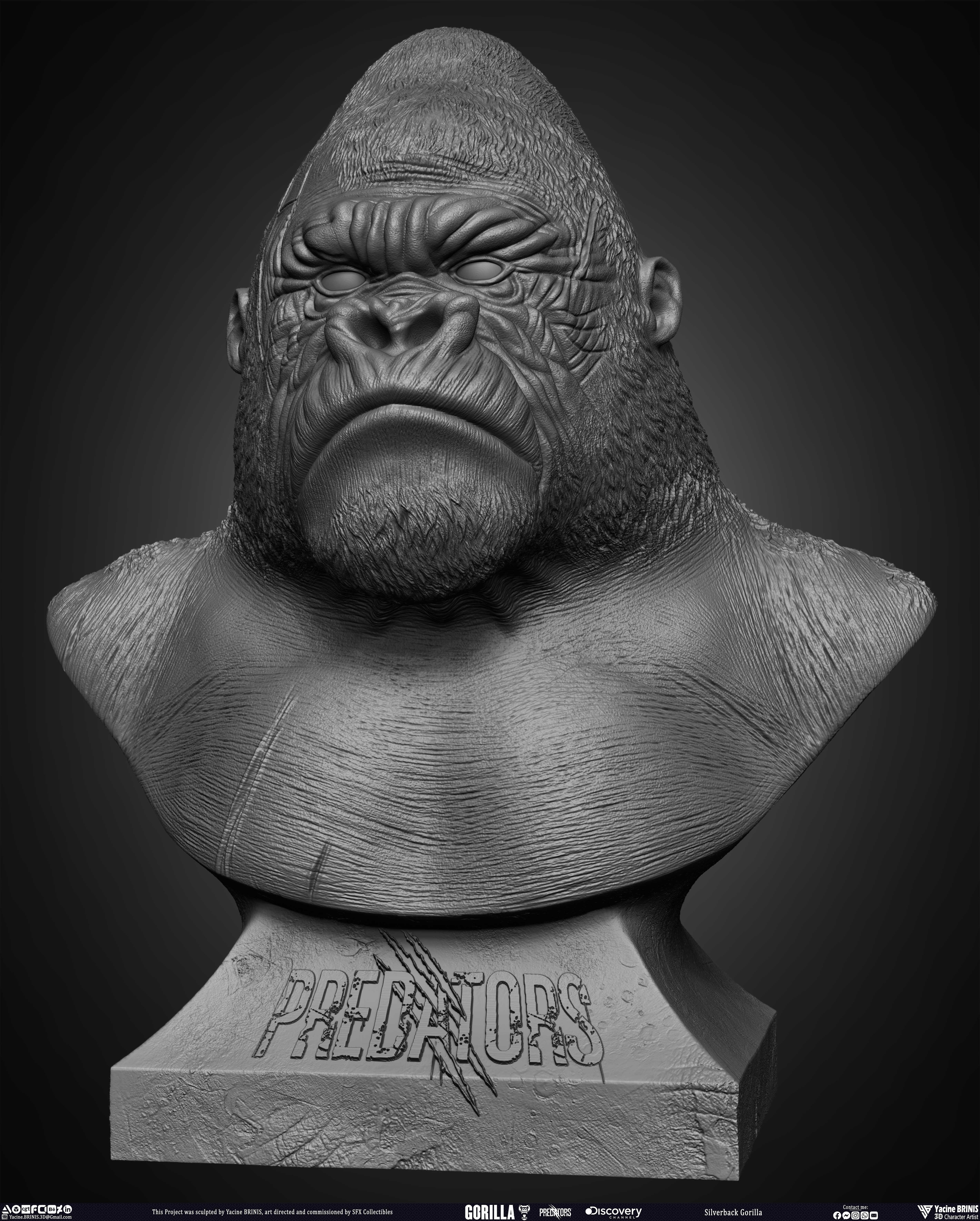 Silverback Gorilla Predator sculpted by Yacine BRINIS 012