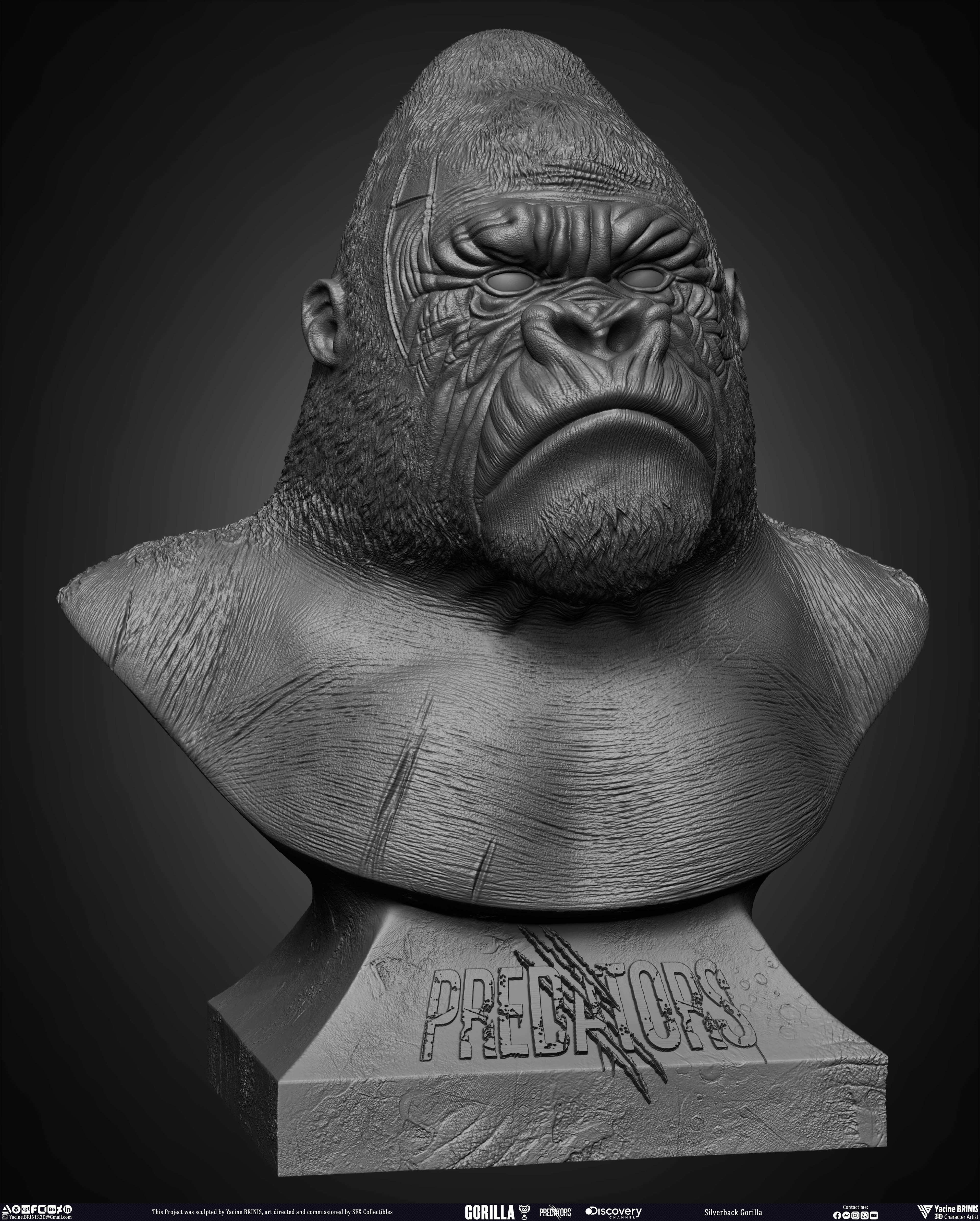 Silverback Gorilla Predator sculpted by Yacine BRINIS 013