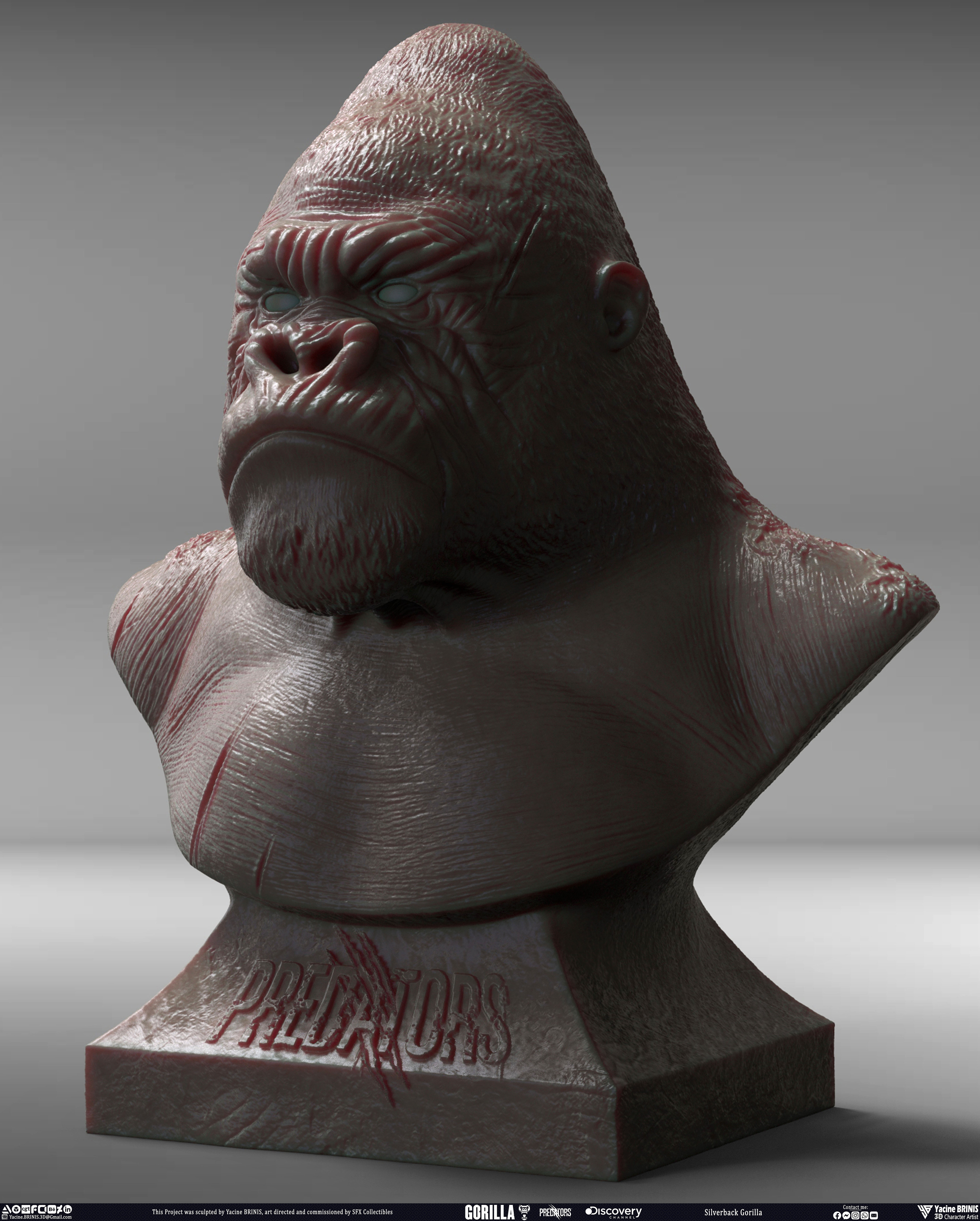 Silverback Gorilla Predator sculpted by Yacine BRINIS 014