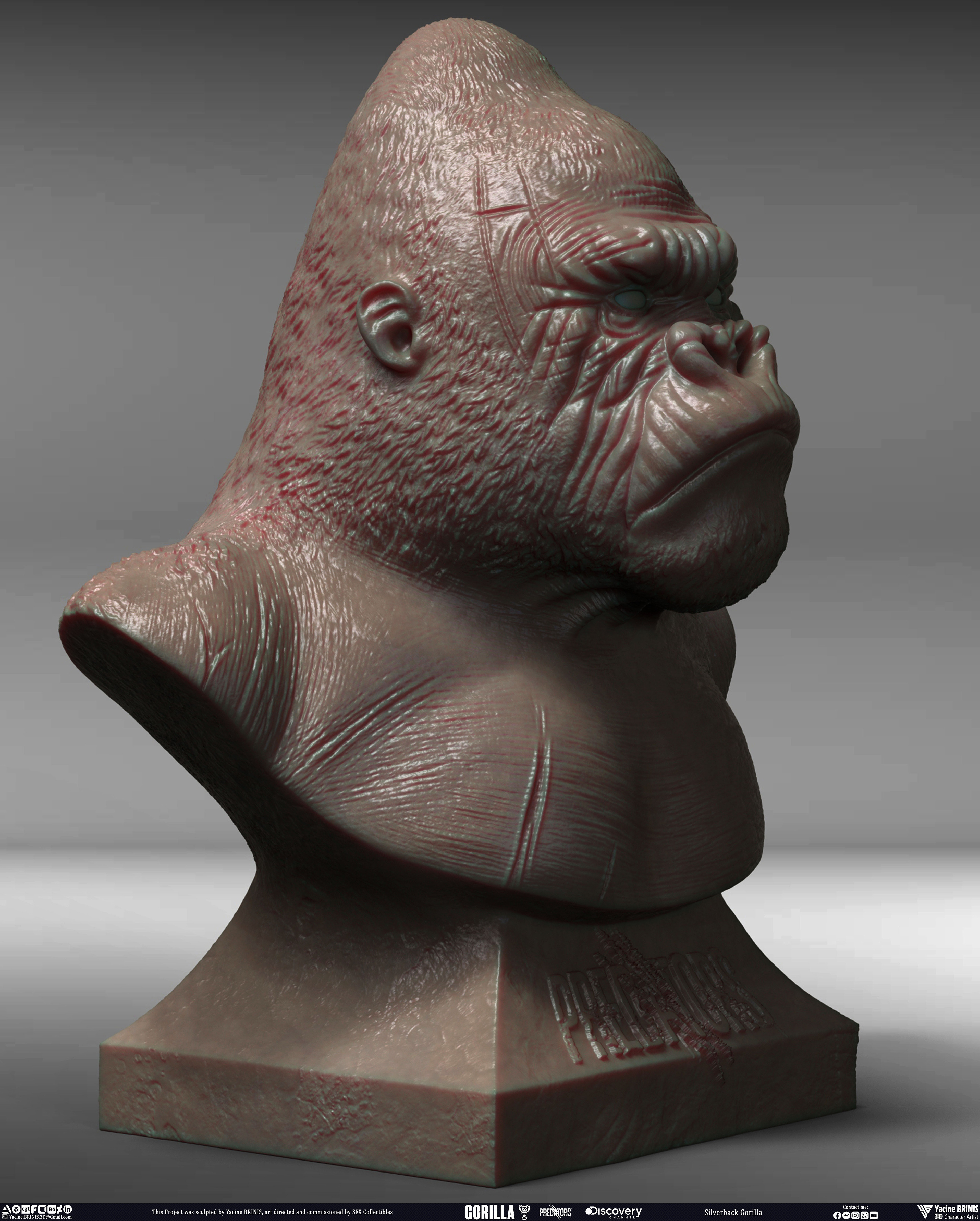 Silverback Gorilla Predator sculpted by Yacine BRINIS 016