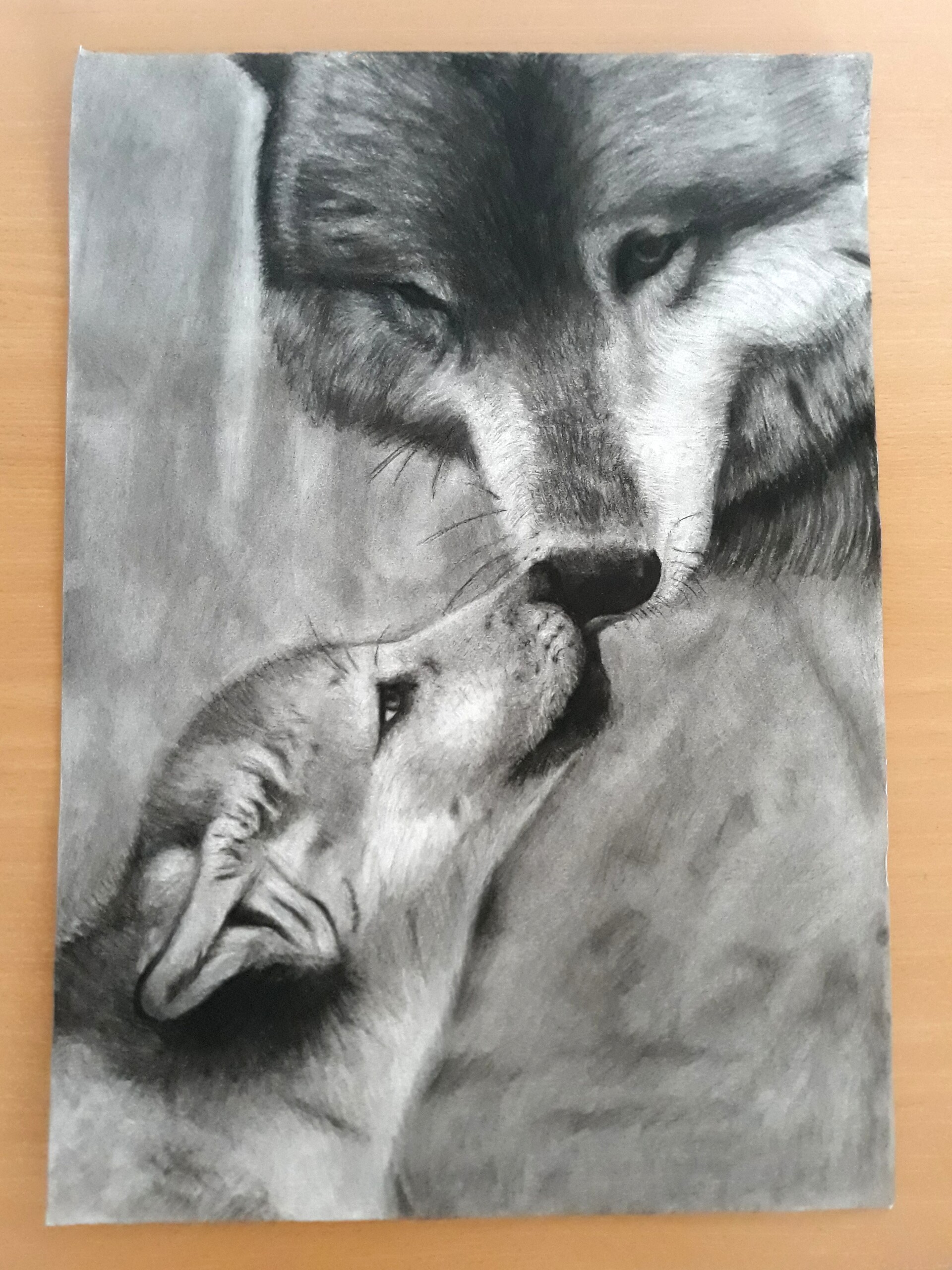 ArtStation - Charcoal drawing of The Wolf