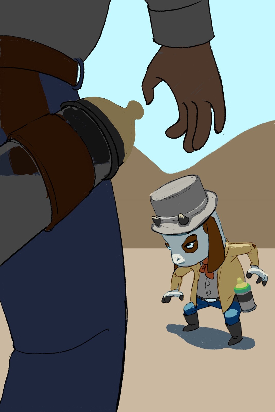 Showdown at high noon with Billy the Kid 
