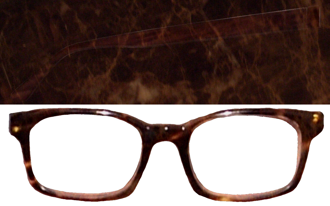 Texture sheet for glasses model based on ref image