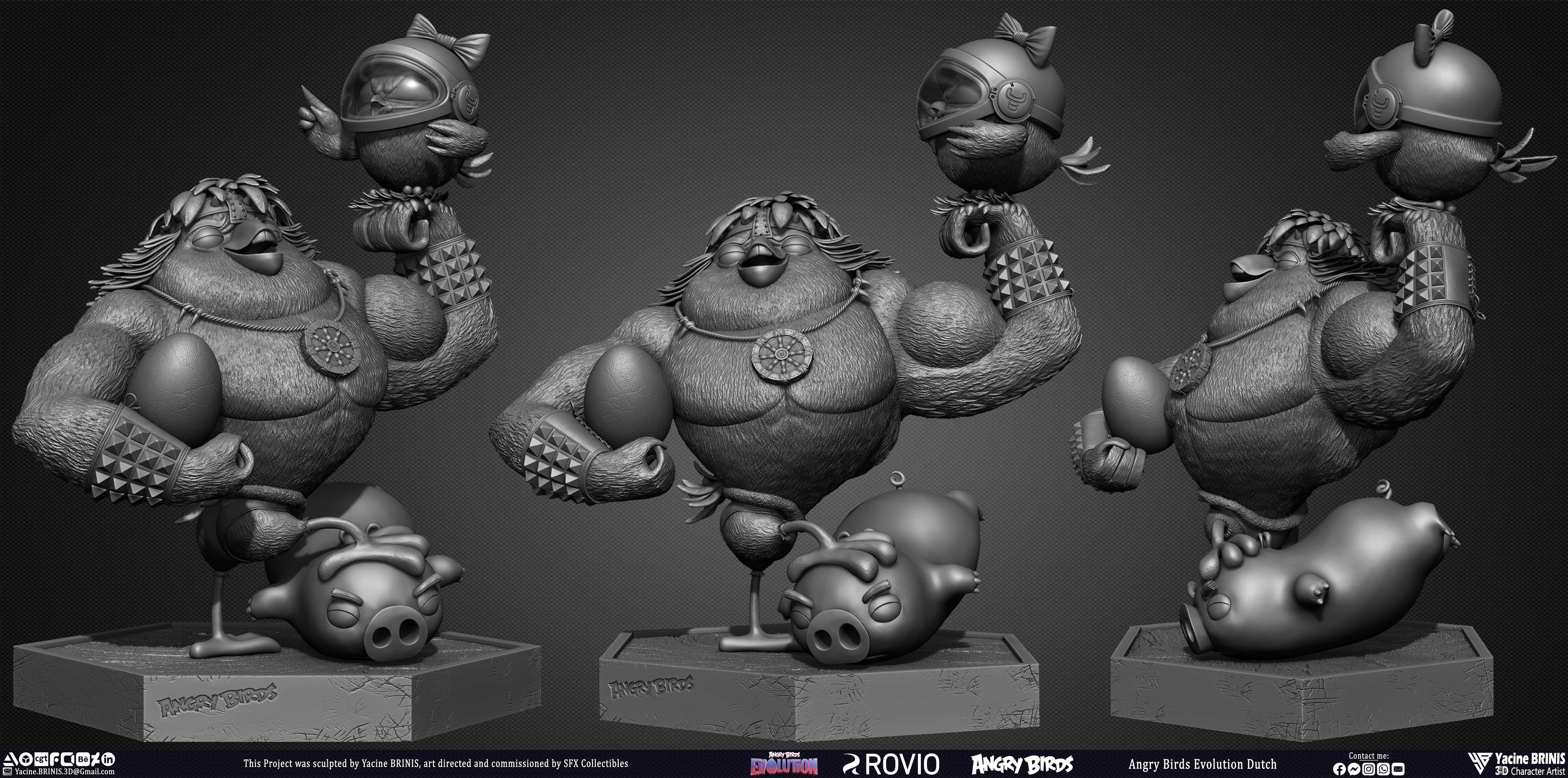 Dutch and Charlotte Angry Birds Evolution Rovio Entertainment Sculpted by Yacine BRINIS 002