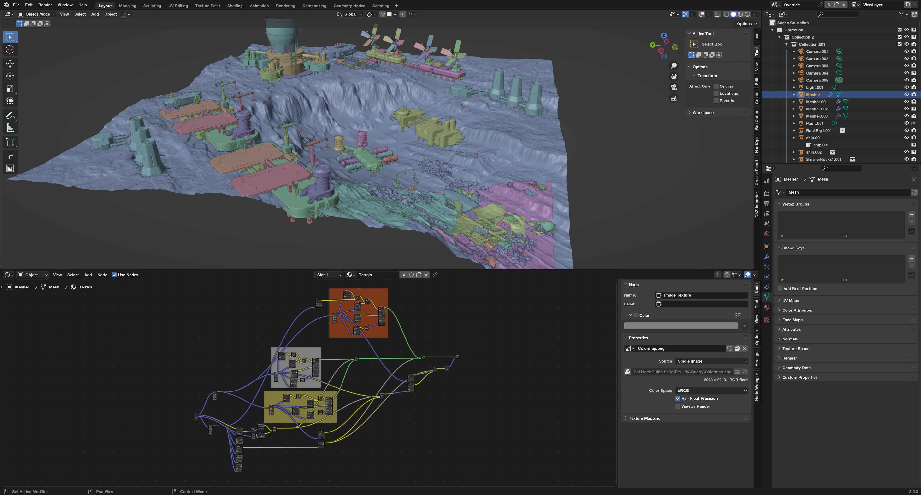 Blender File with Terrain Material Graph