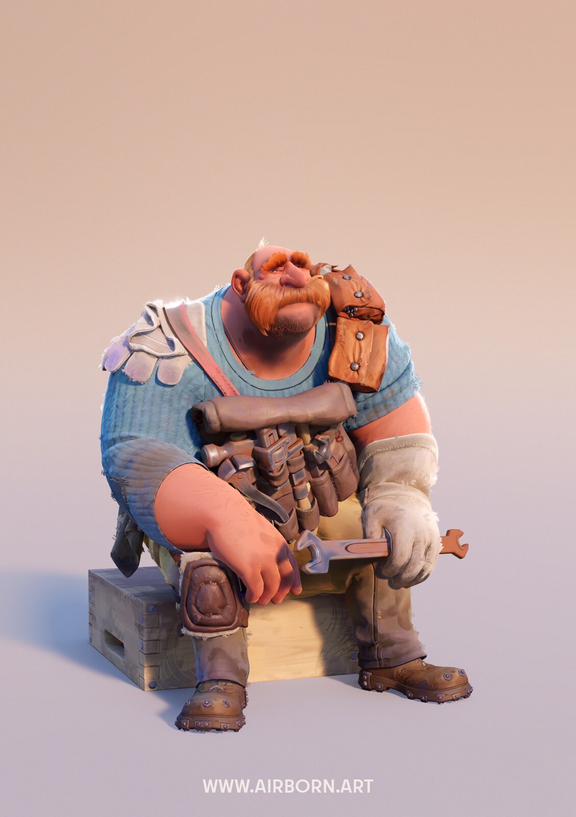 Main Artist: Steffen Unger
Supporting Artists: Tim Moreels - initial blockout, face and hands highpoly , Erik Neubauer - Tools High and Lowpoly, Manuel Virks - Shadersetup and tuning, 