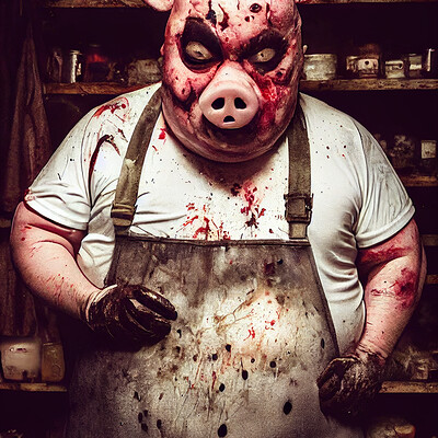 Dark philosophy darkphilosophy fat scary butcher wearing pig face mask dirty st 9a2a17ab 801c 47ee b4ca d8d305c928e7