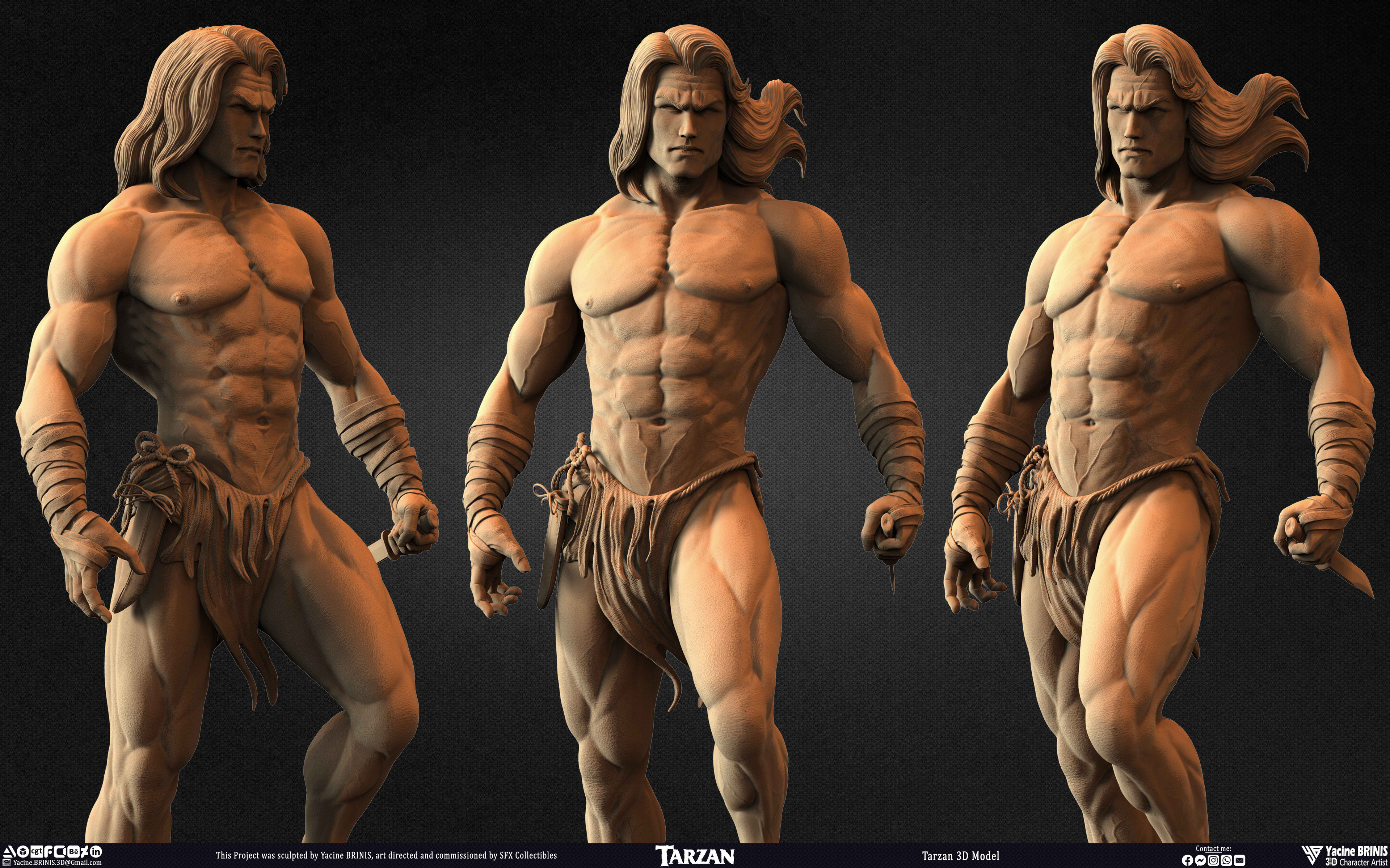 Tarzan 3D Model sculpted by Yacine BRINIS 003