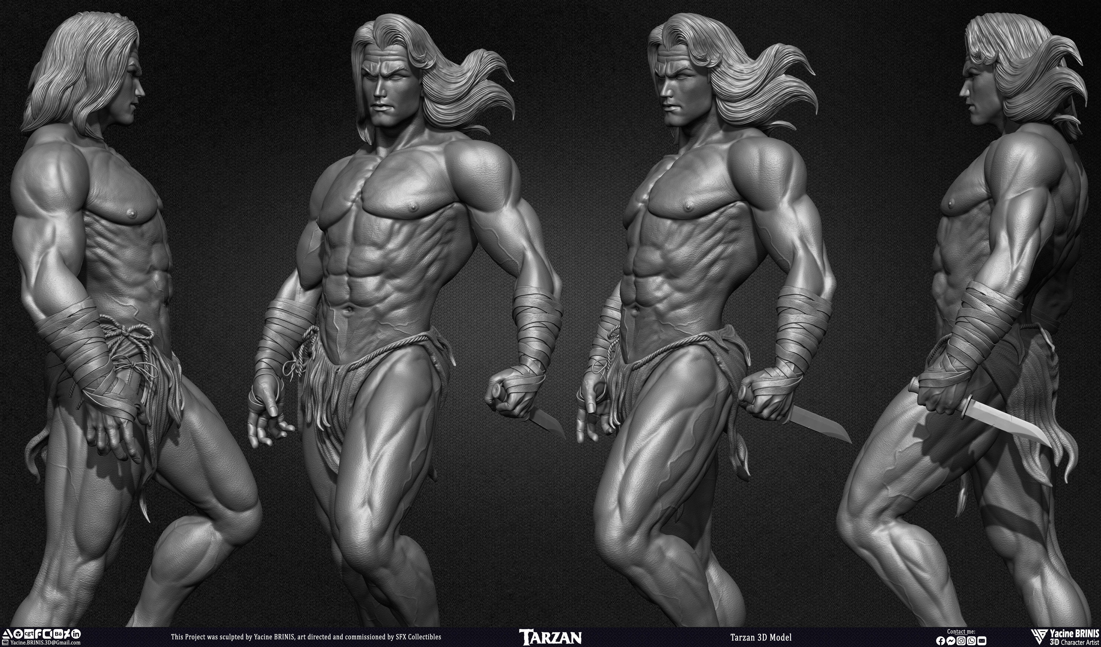 Tarzan 3D Model sculpted by Yacine BRINIS 014