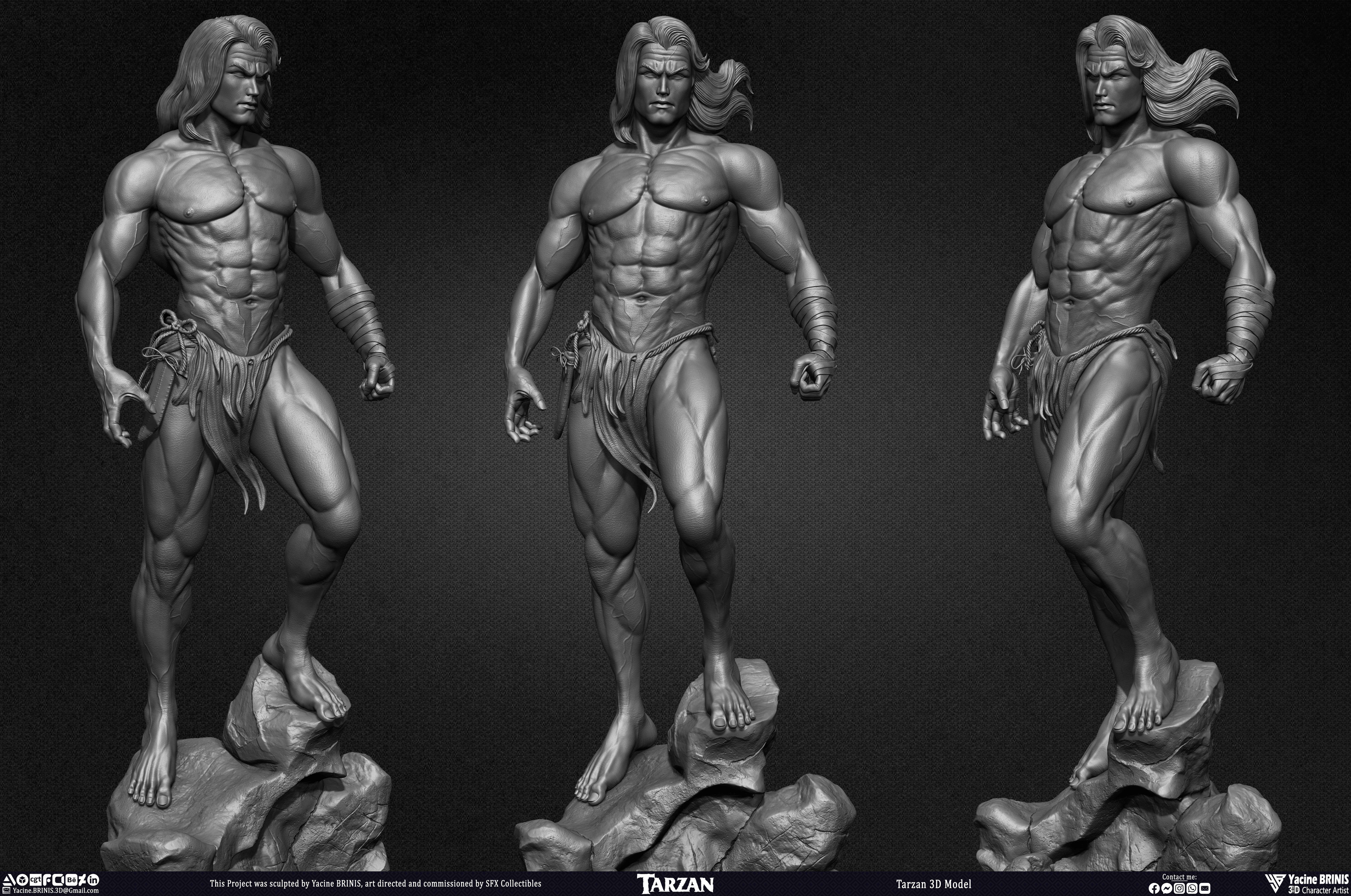 Tarzan 3D Model sculpted by Yacine BRINIS 032