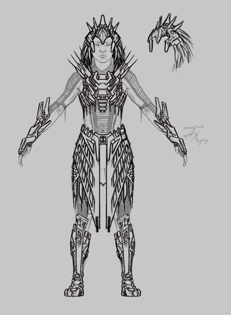 Main character armor sketch