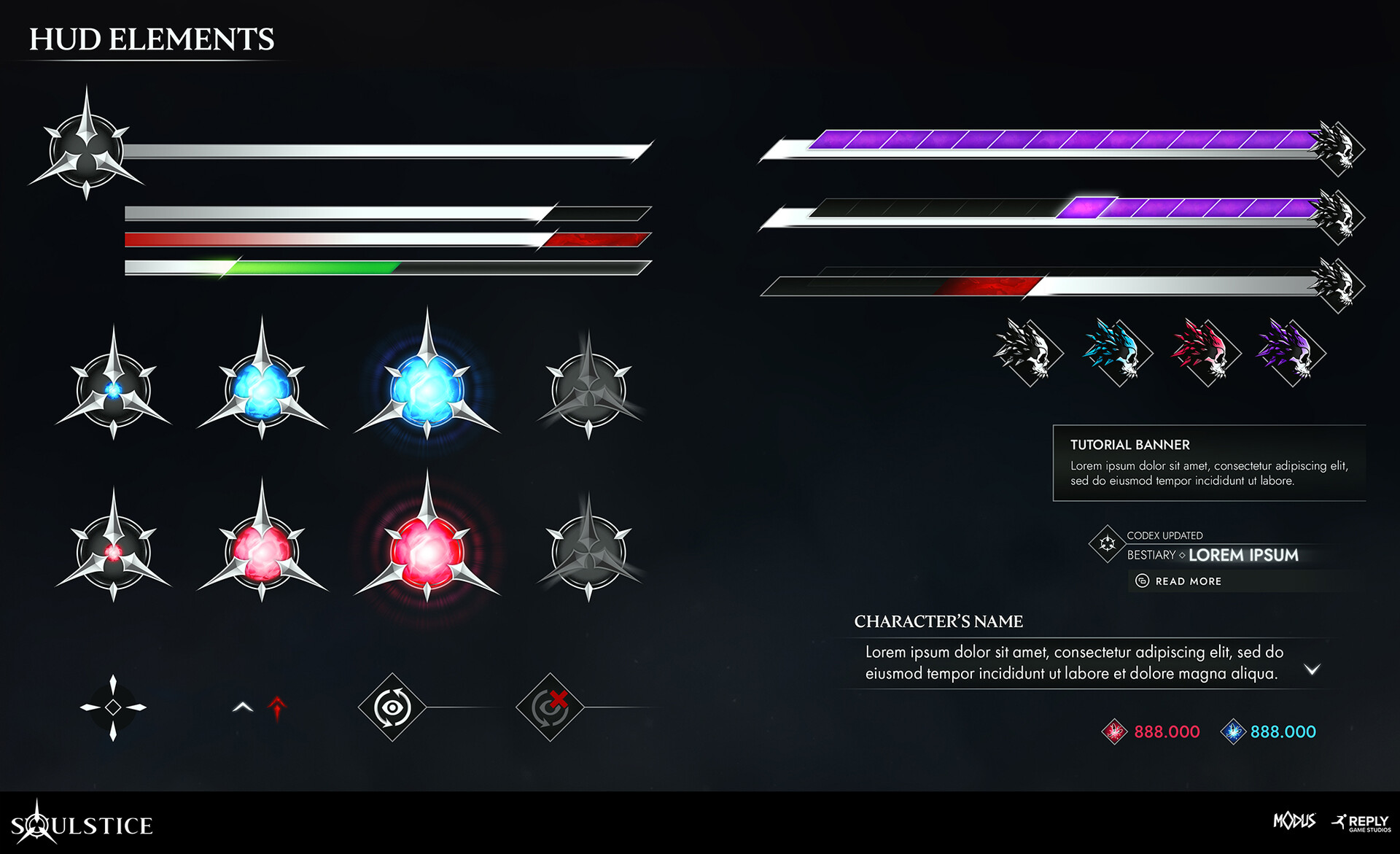 ArtStation - Soulstice - User Interface graphics