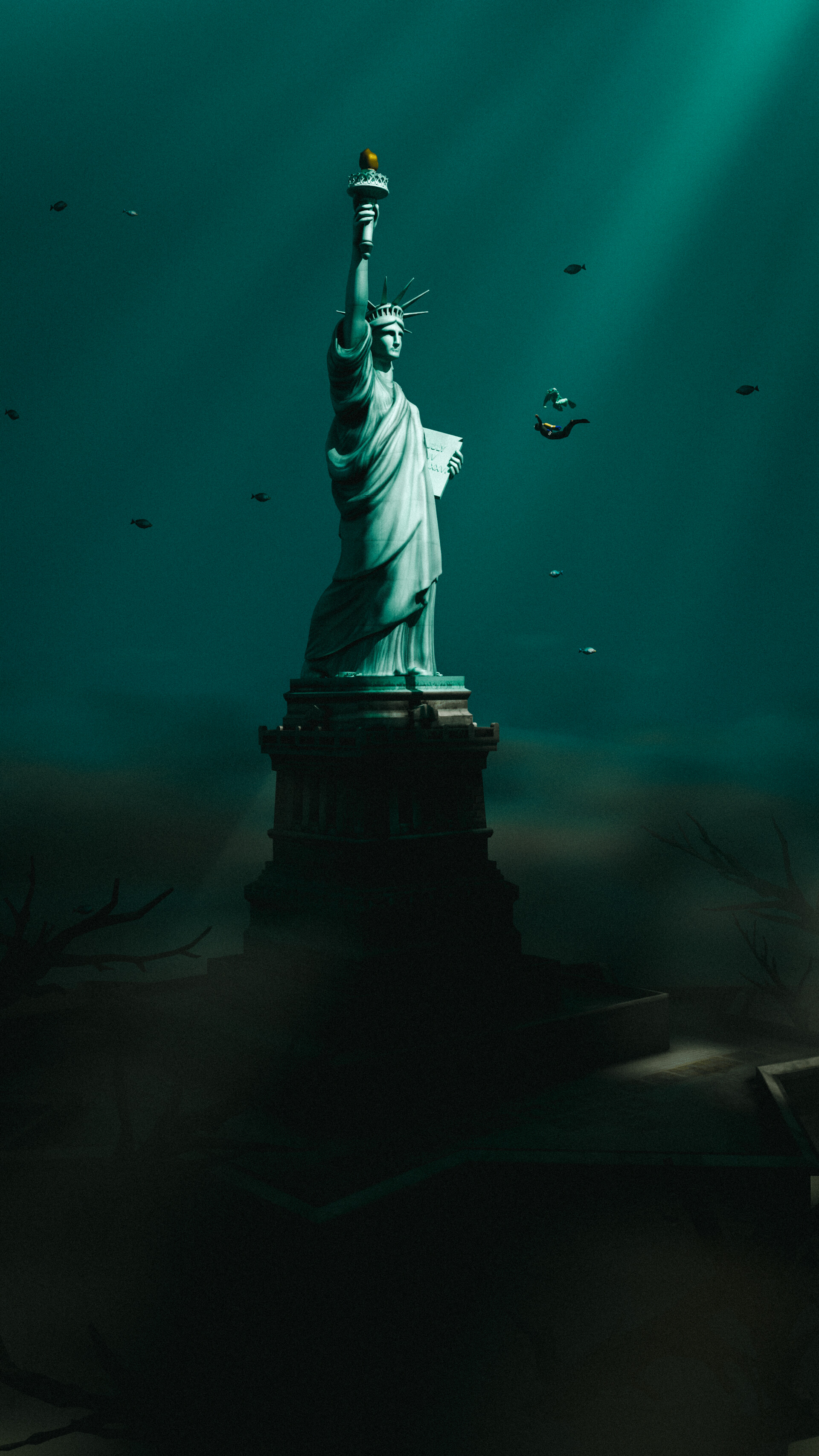 ArtStation Statue of Liberty underwater