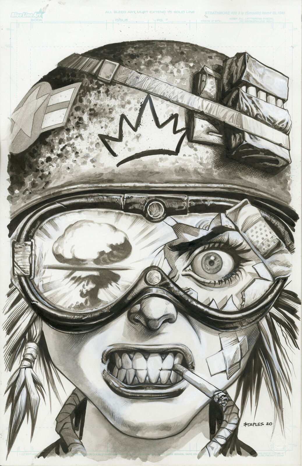 Under painting done with brush and ink.