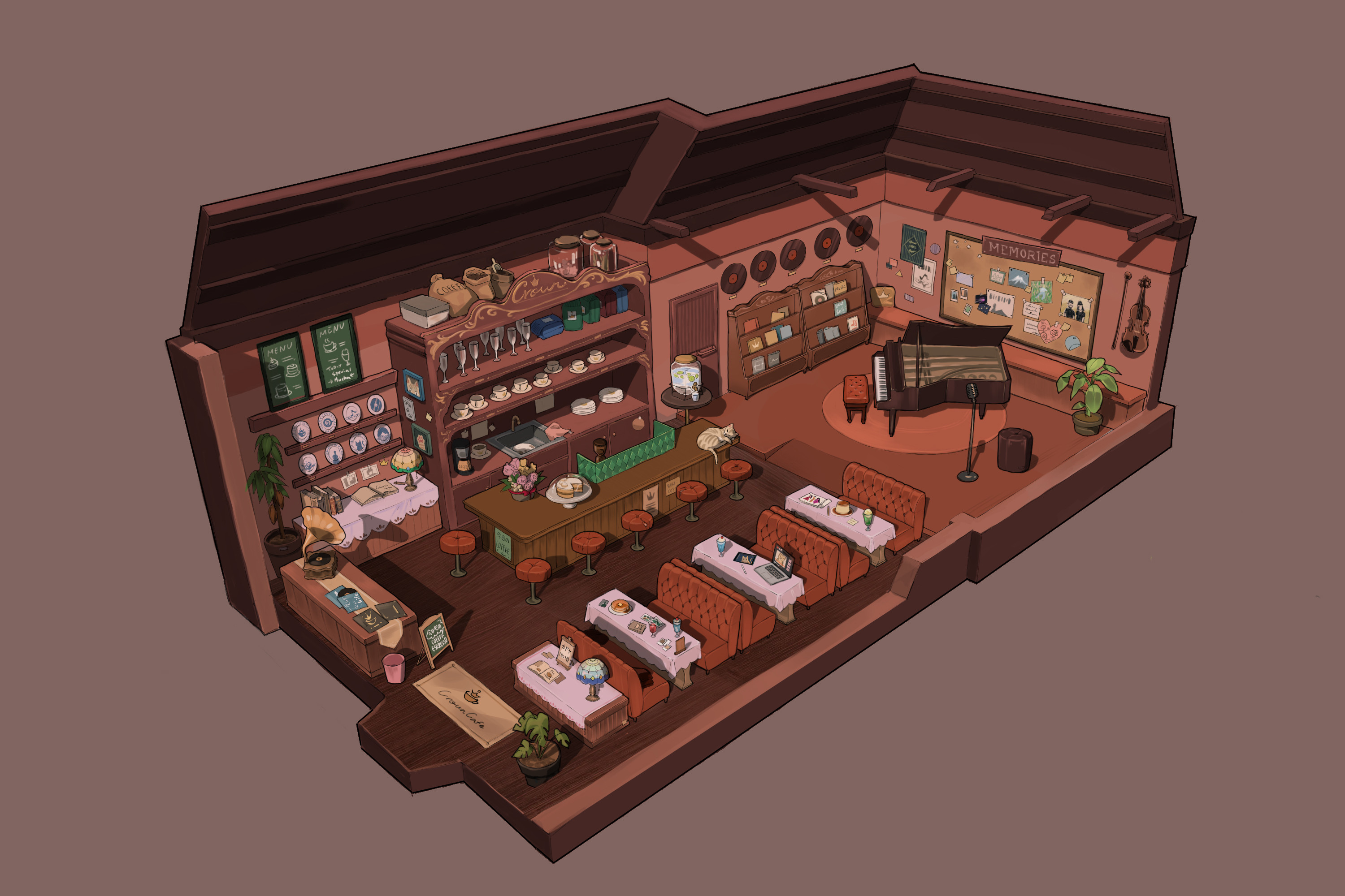 Interior Concept Design - Crown Cafe