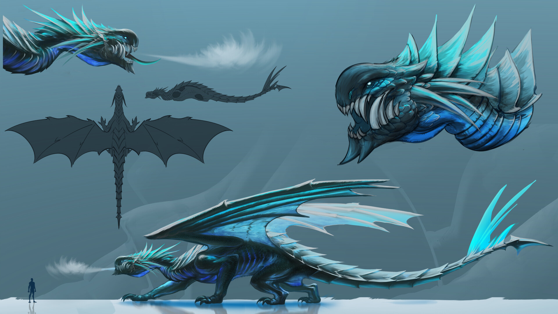 ArtStation - 2D Ice Dragon concept