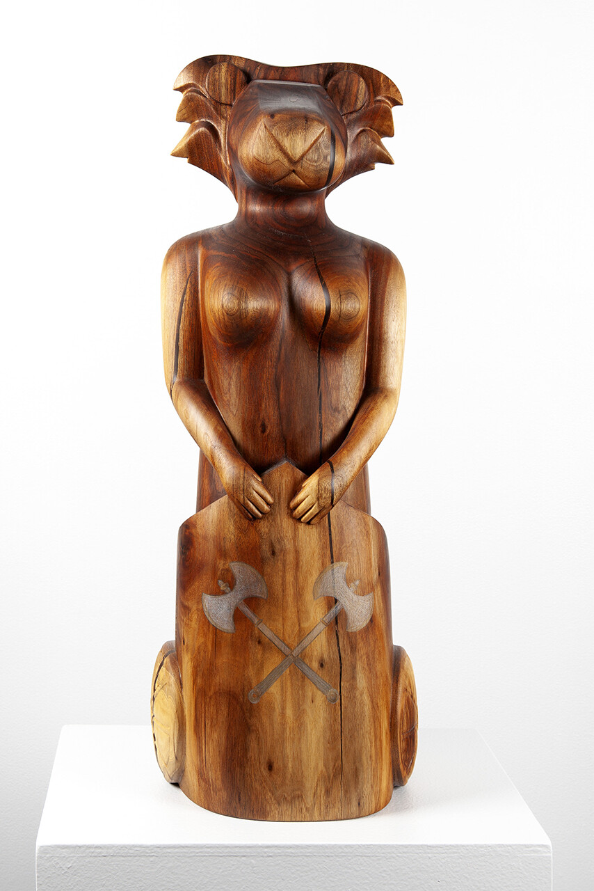 Photograph of Donna Dodson's original wood sculpture