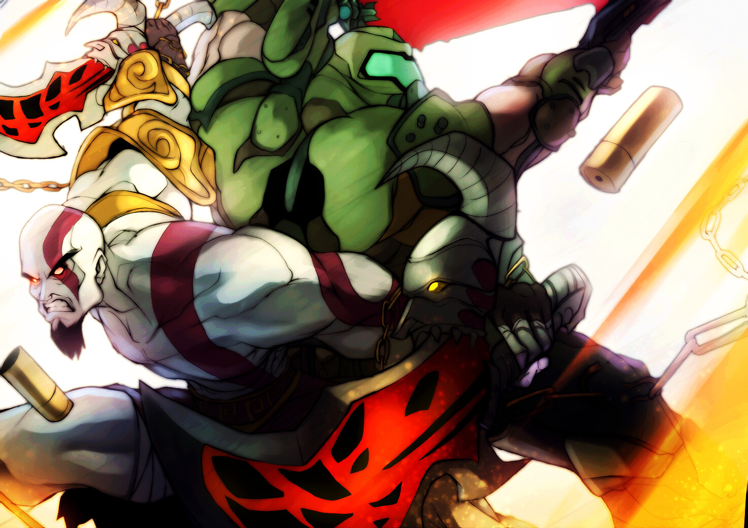 Artstation kratos and the doom slayer