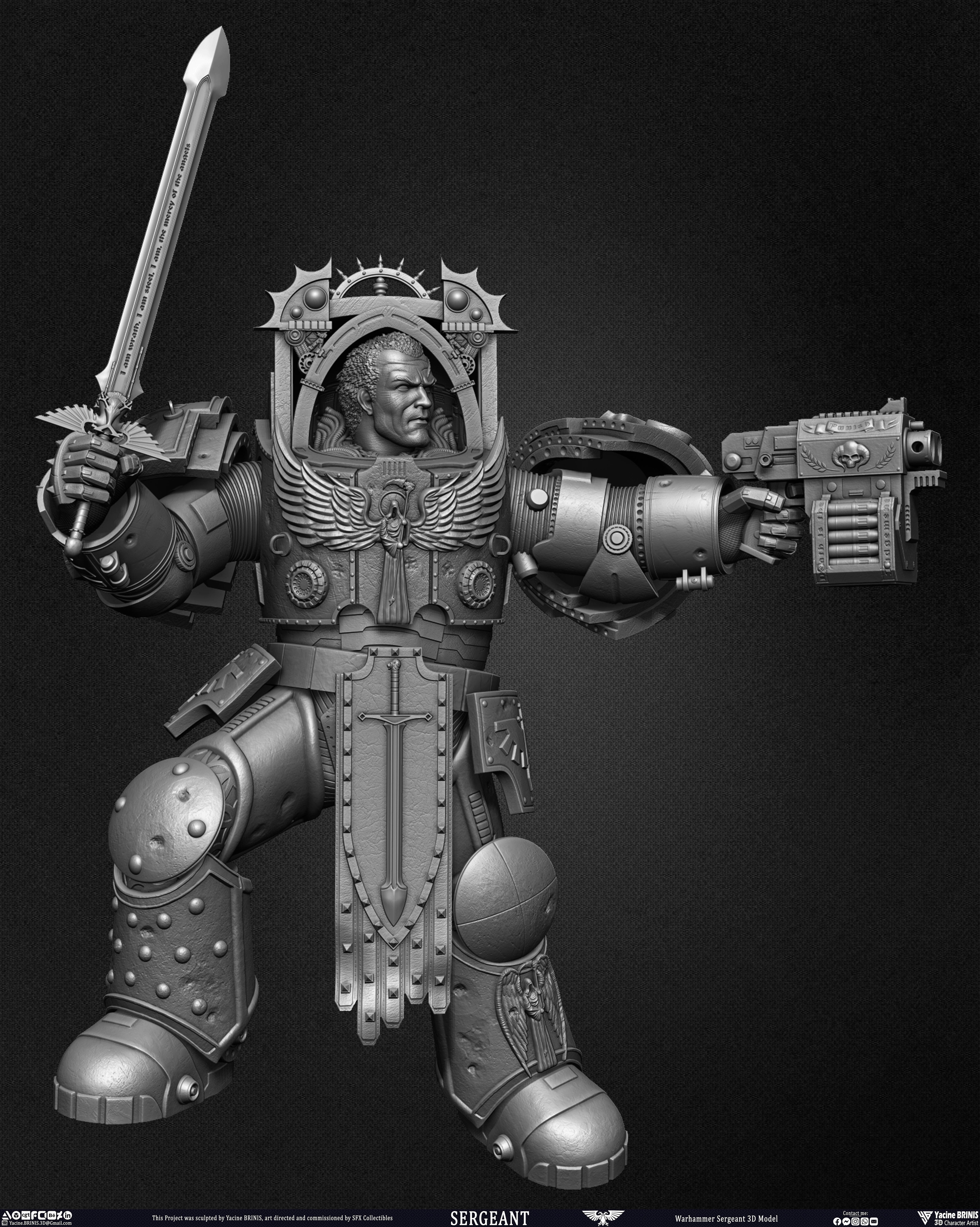 Warhammer Sergeant sculpted by Yacine BRINIS 021