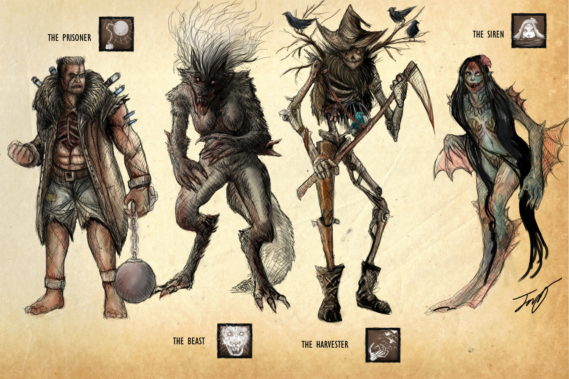 Artstation dbd killer concepts part 1 and 2