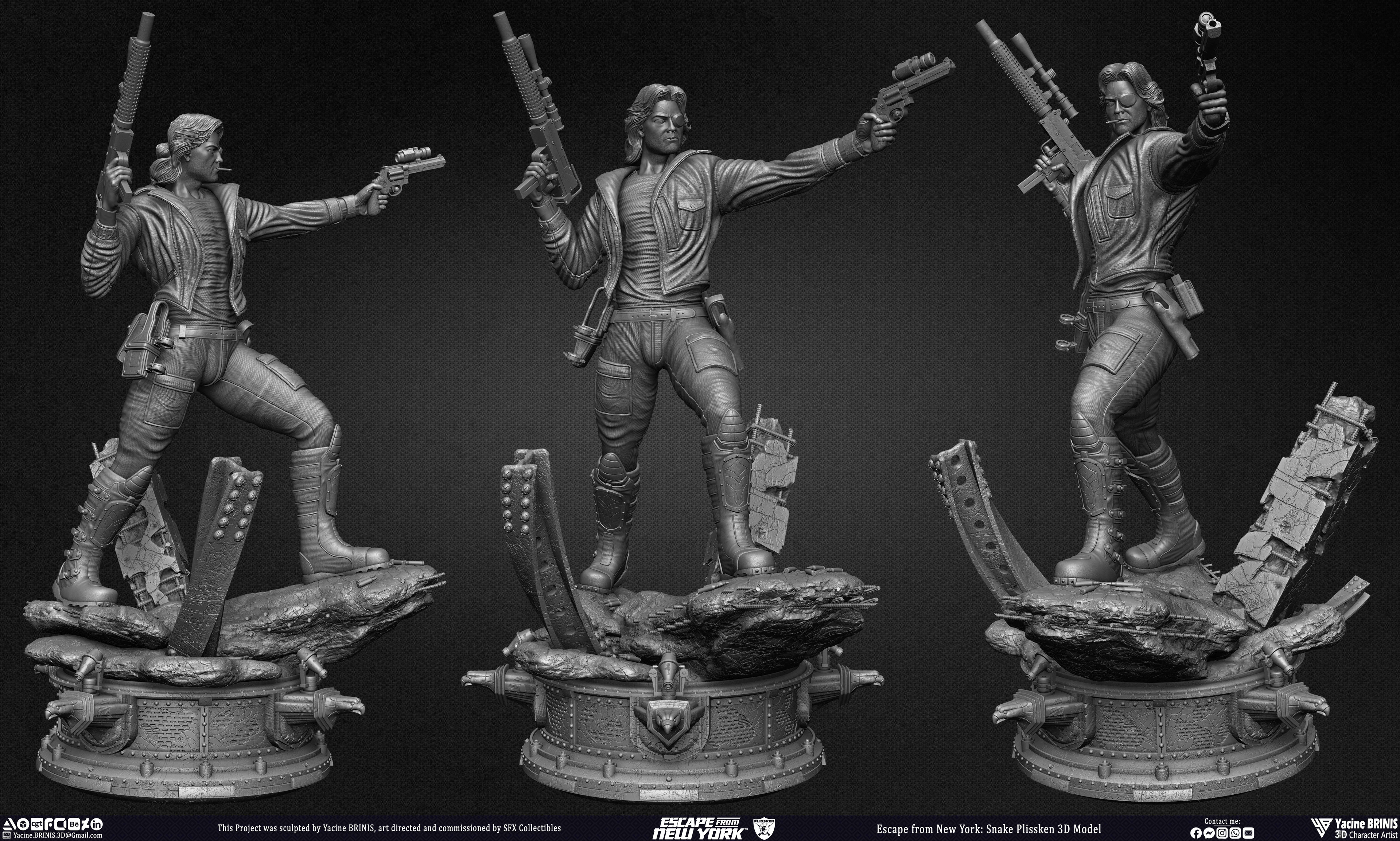 Escape from New York Snake Plissken sculpted by Yacine BRINIS 004